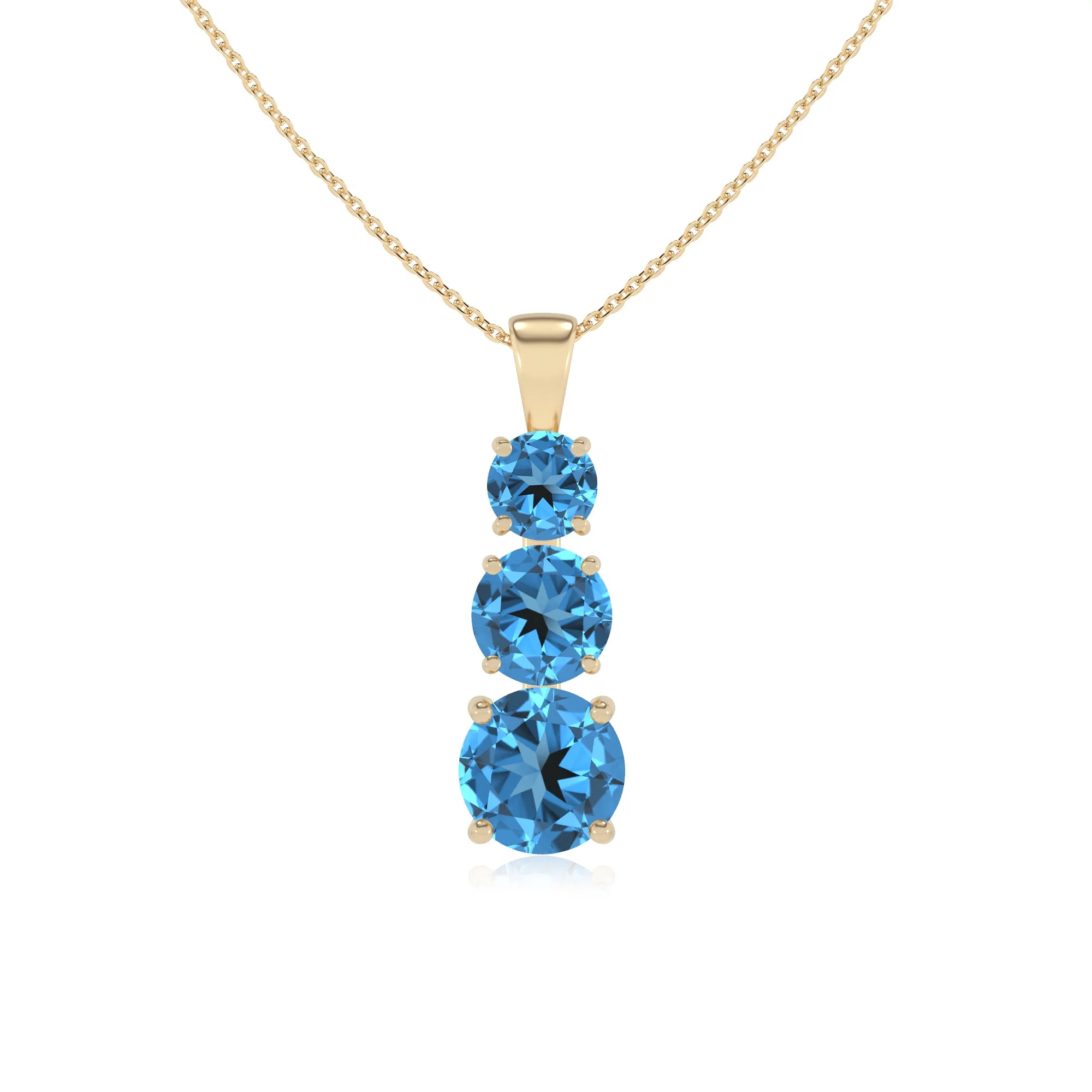 natural swiss-blue-topaz round bar v-bale necklaces in yellow gold