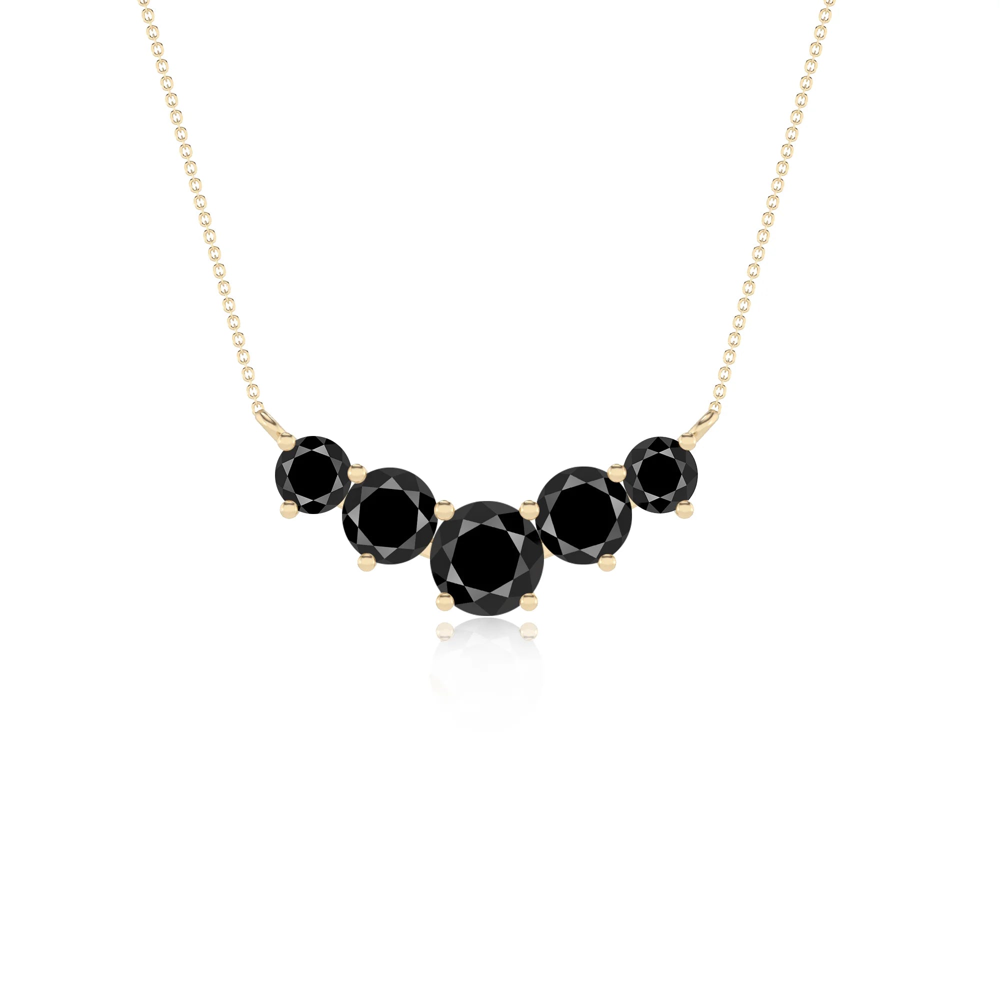 natural black-onyx round bar necklaces in yellow gold