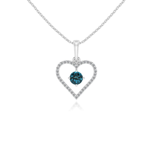 natural london-blue-topaz round infinity necklaces in white gold