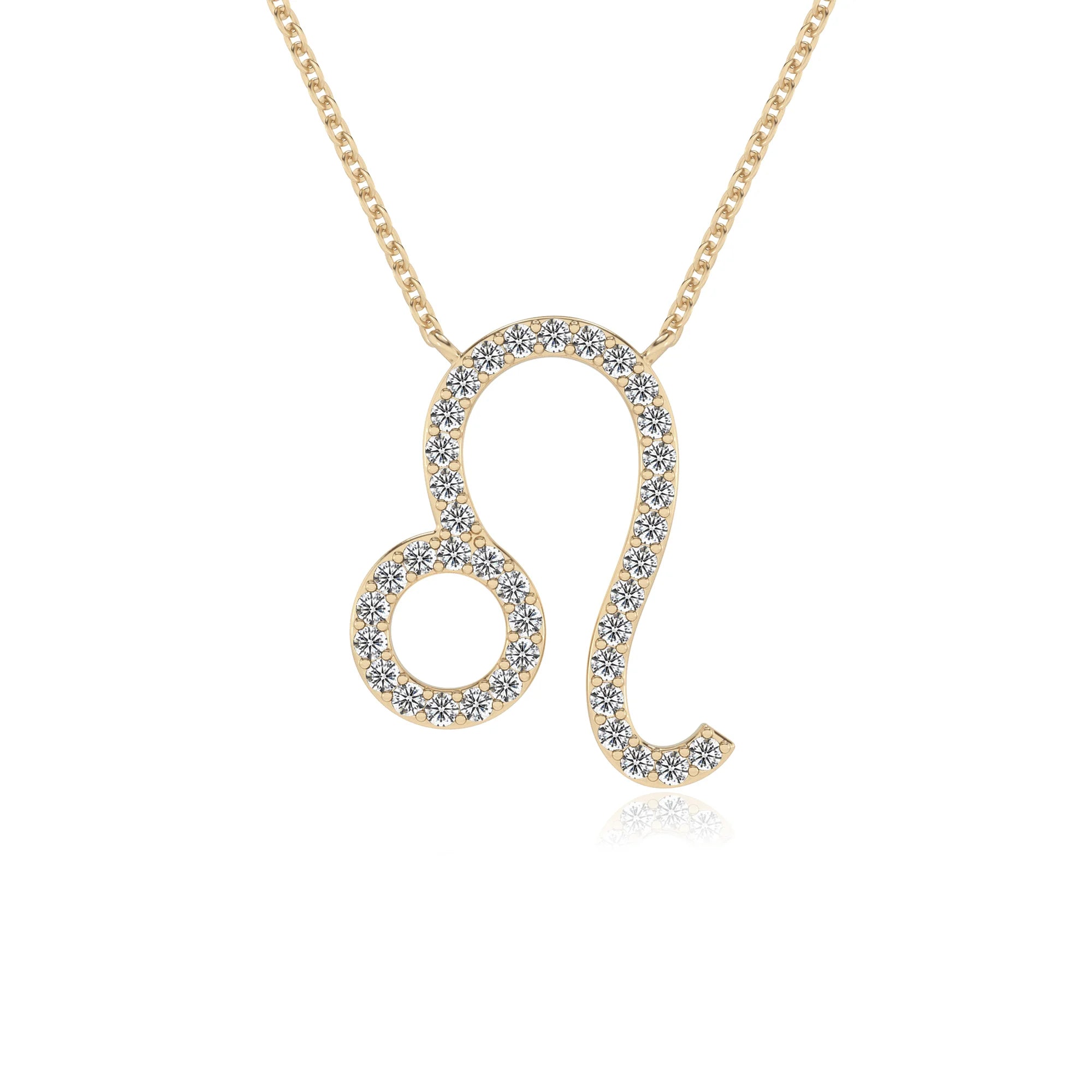 lab grown diamond round necklaces in yellow gold