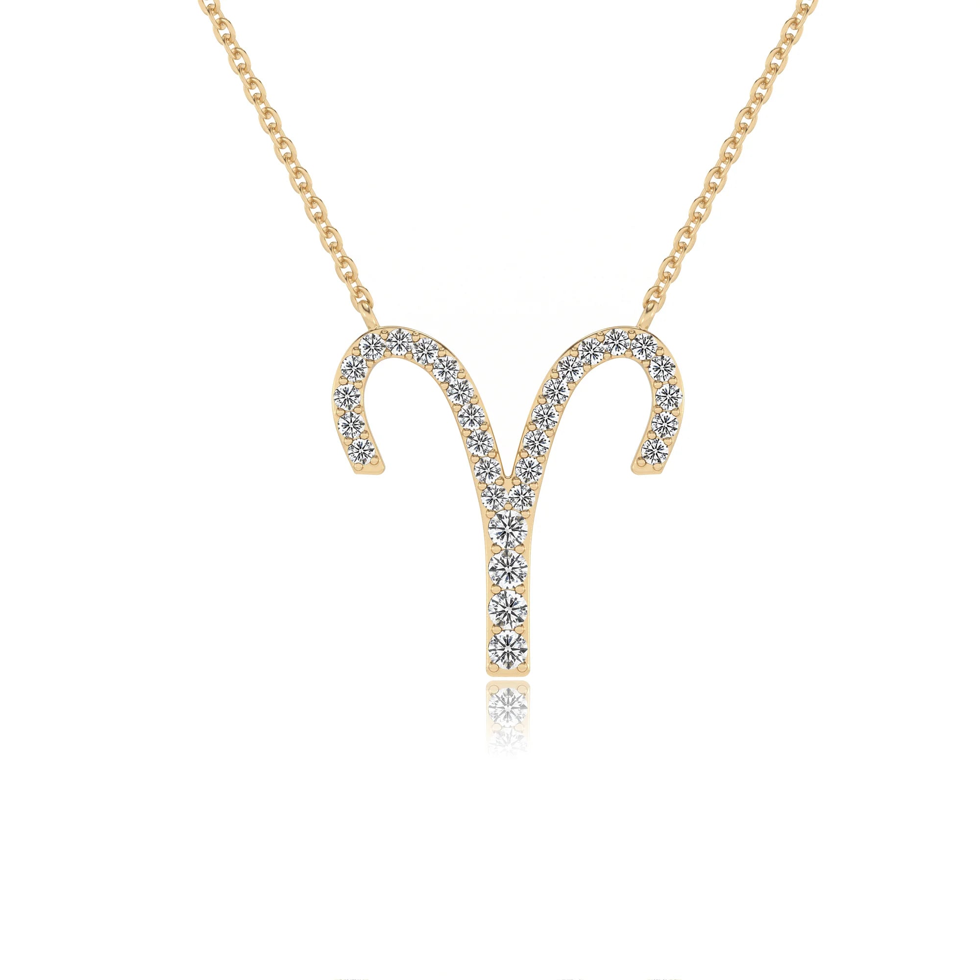 lab grown moissanite round necklaces in yellow gold