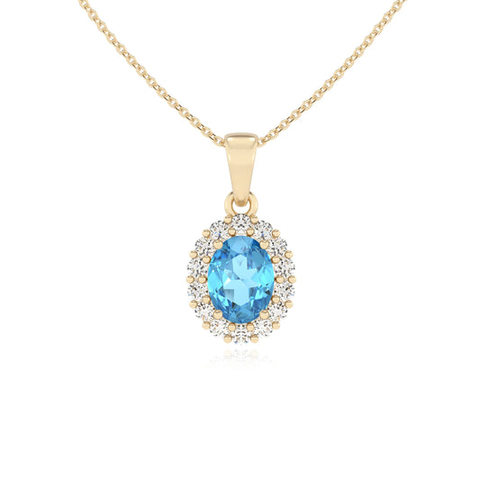 natural swiss-blue-topaz oval solitaire necklaces in yellow gold