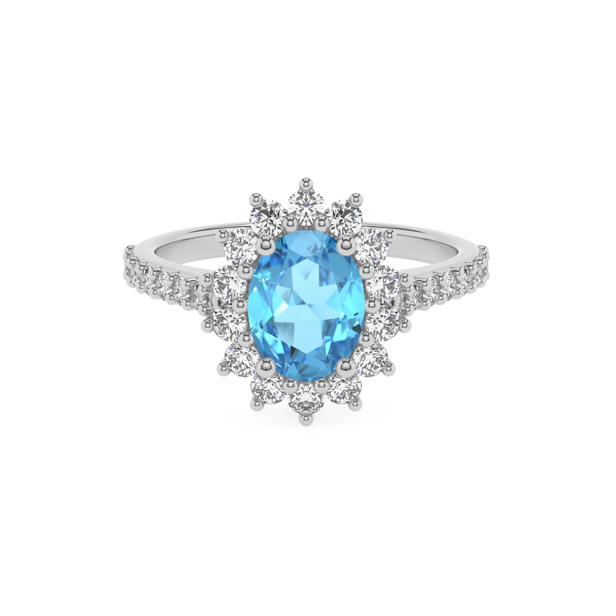natural swiss-blue-topaz oval solitaire rings in white gold