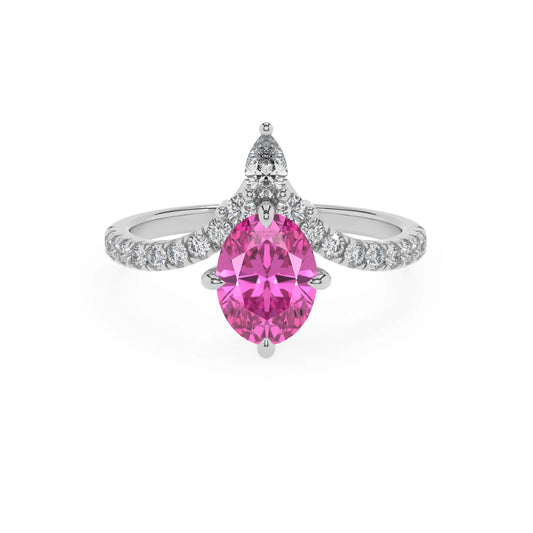 lab grown pink-sapphire oval solitaire rings in platinum