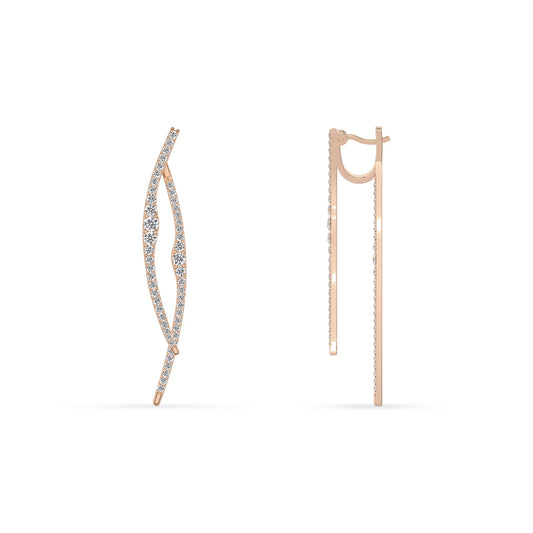 lab grown diamond round stud earrings in rose gold