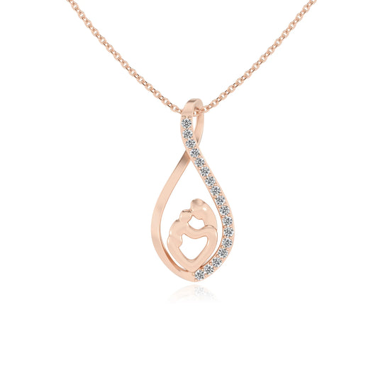 lab grown diamond round necklaces in rose gold