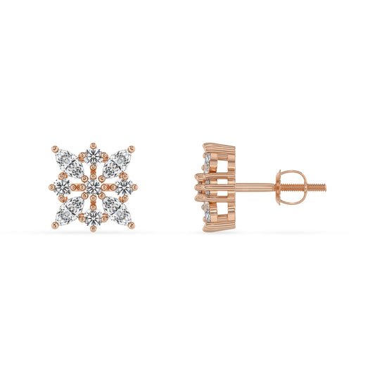 lab grown diamond marquise stud earrings in rose gold