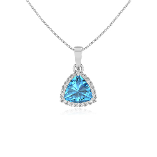 natural swiss-blue-topaz trillion solitaire necklaces in white gold
