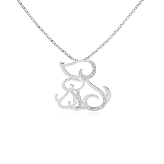 lab grown diamond round necklaces in white gold