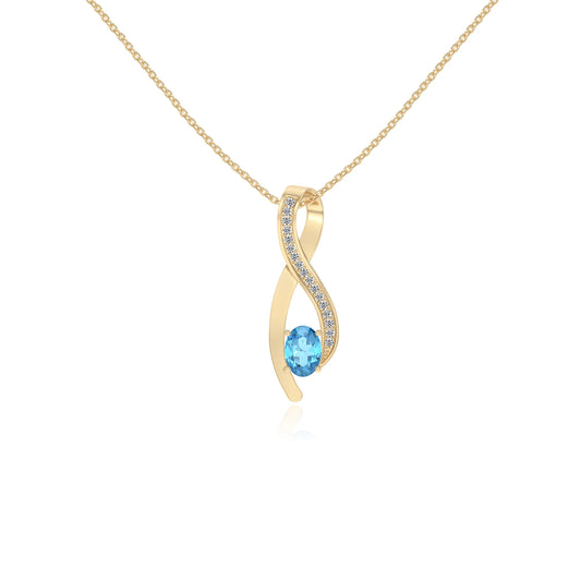 natural swiss-blue-topaz oval solitaire necklaces in yellow gold