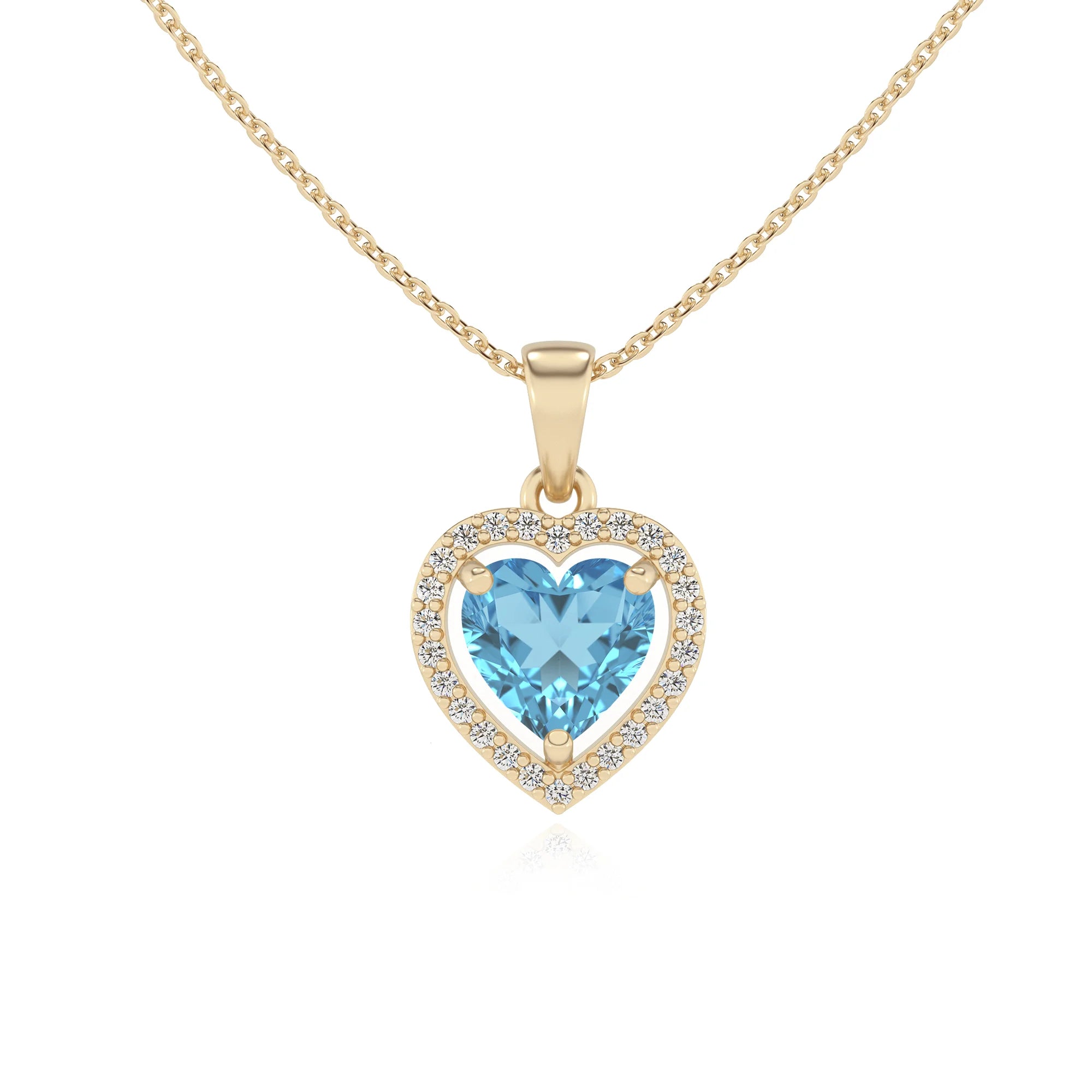 natural swiss-blue-topaz heart solitaire necklaces in yellow gold