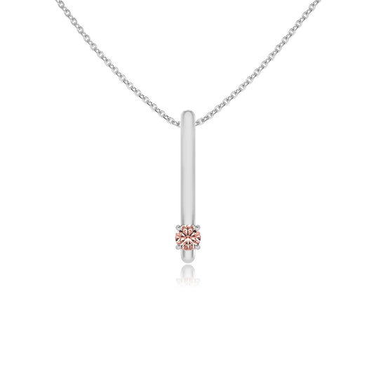 lab grown morganite round bar necklaces in platinum