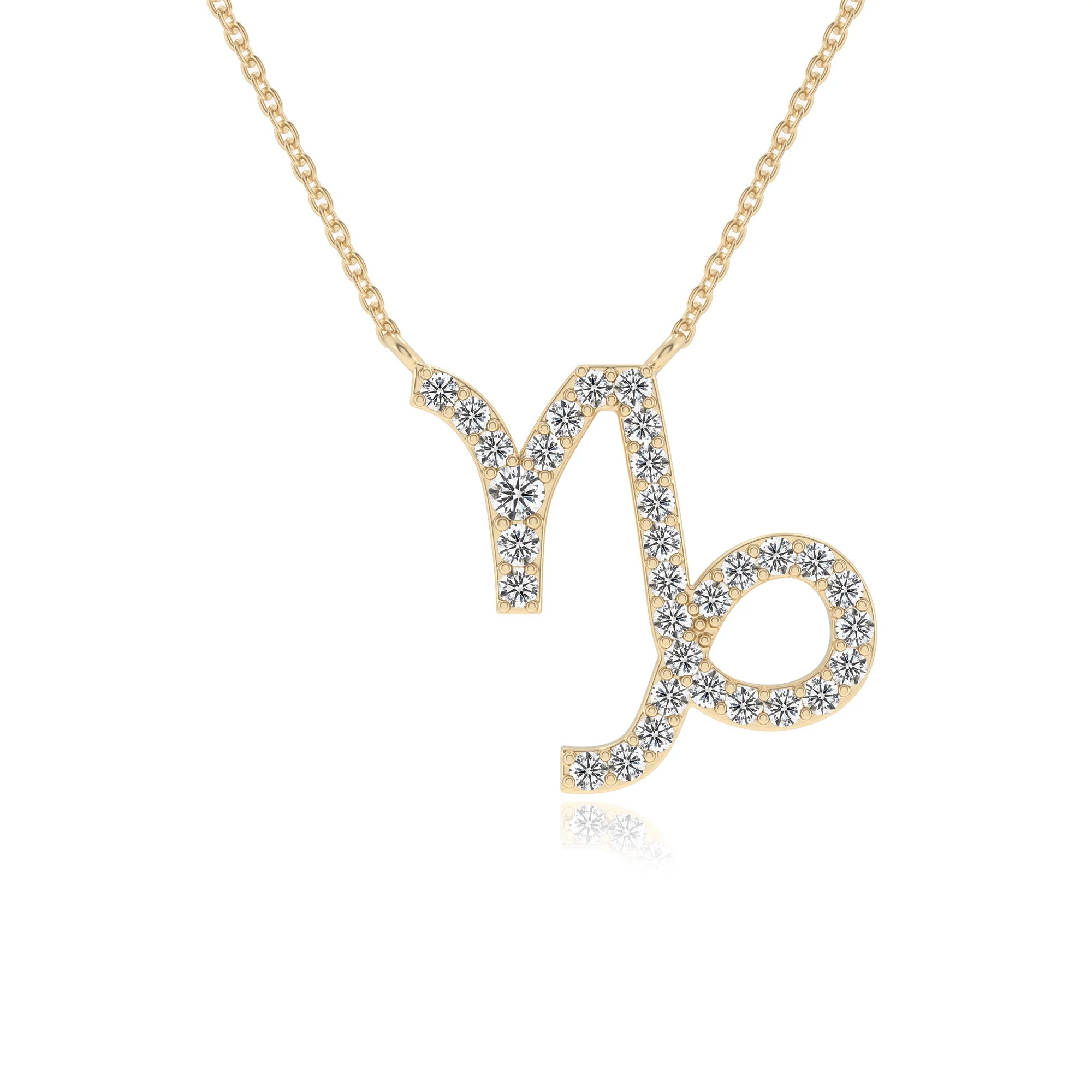 lab grown moissanite round necklaces in yellow gold