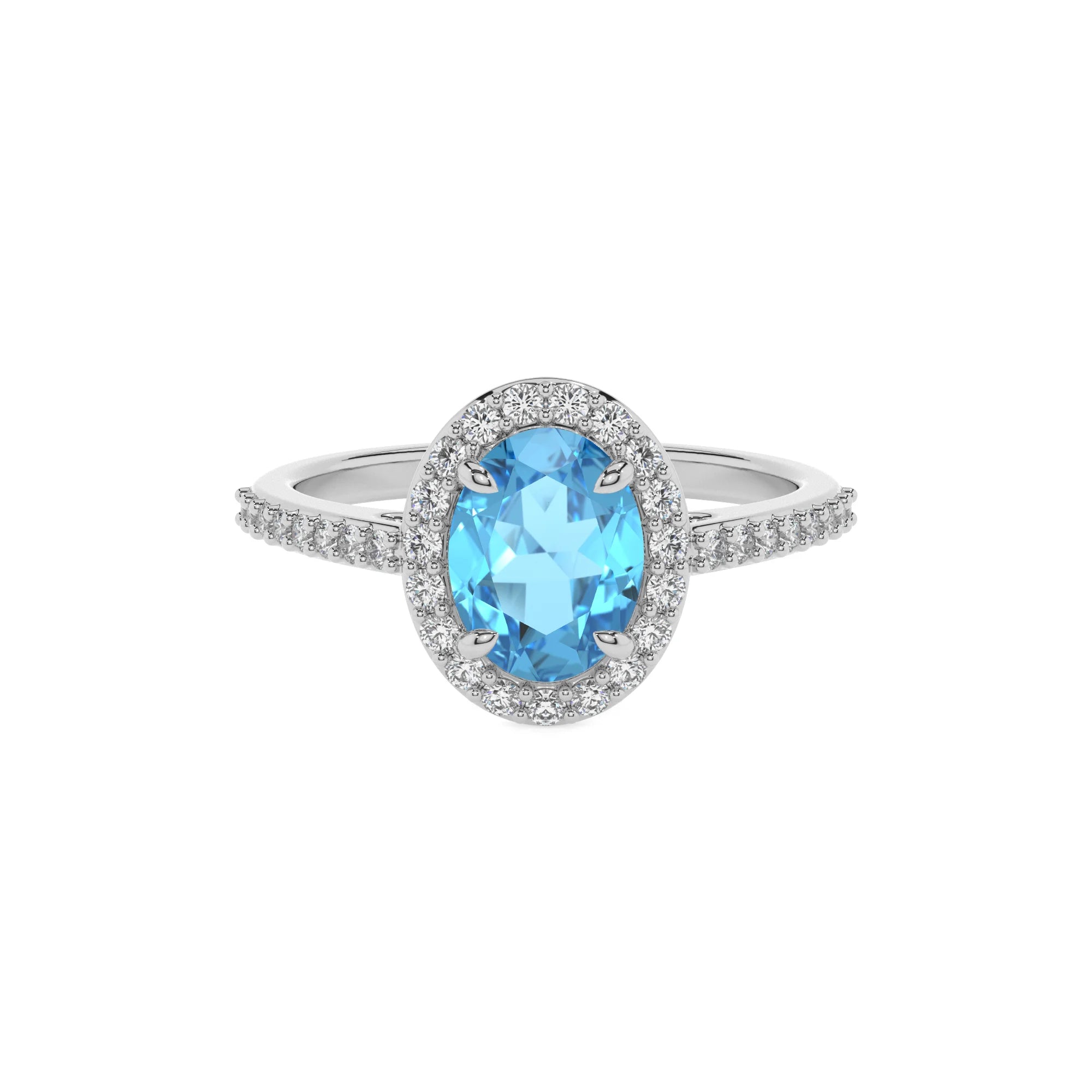 natural swiss-blue-topaz oval solitaire rings in white gold