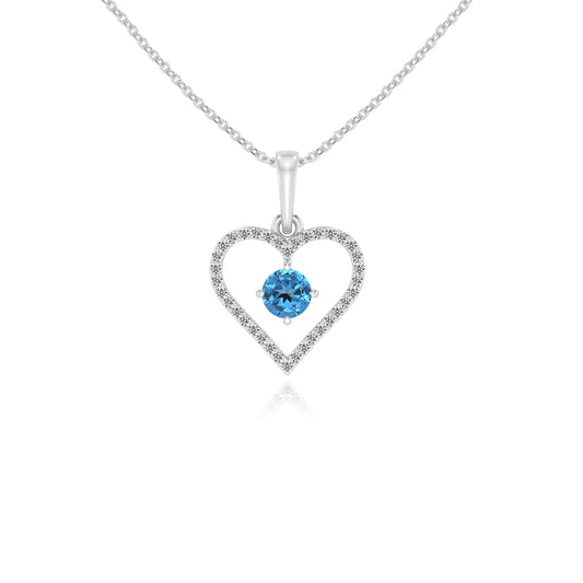 natural swiss-blue-topaz round infinity necklaces in platinum