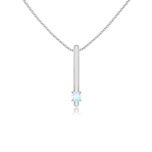 natural rainbow-moonstone round bar necklaces in sterling silver