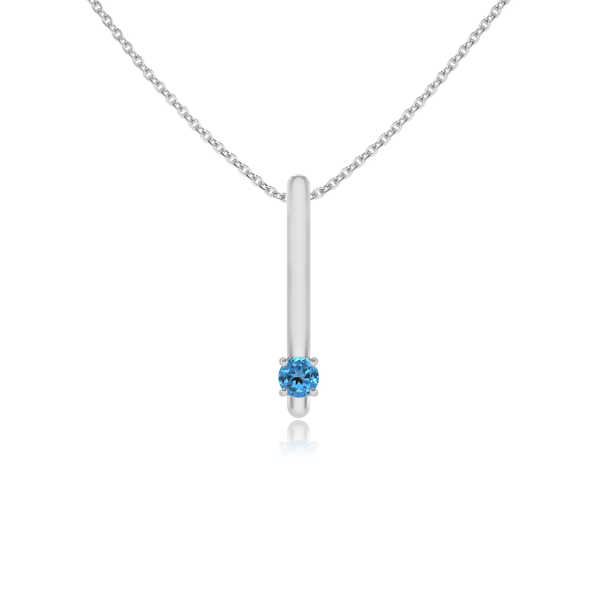natural swiss-blue-topaz round bar necklaces in platinum