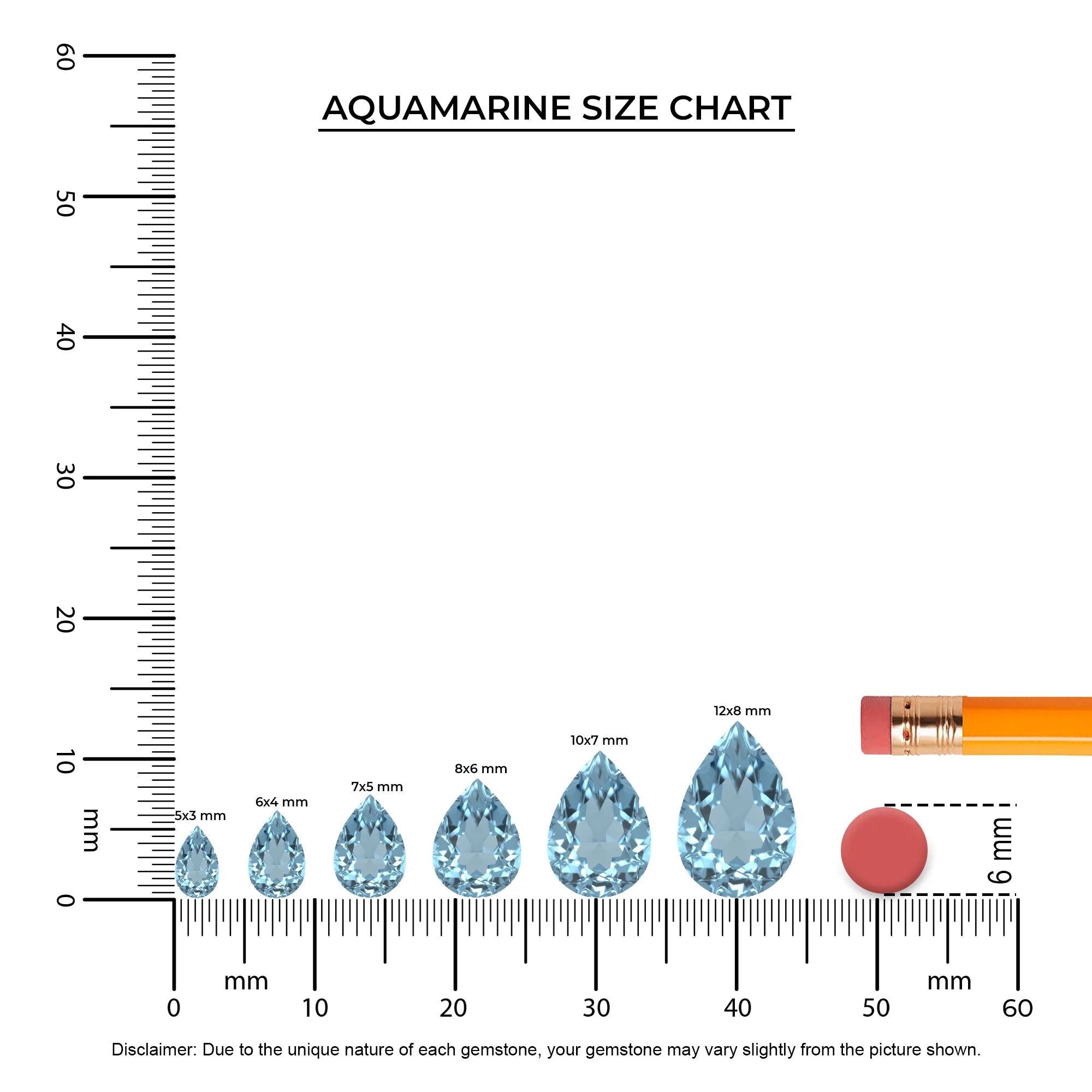 lab grown aquamarine pear solitaire necklaces in white gold