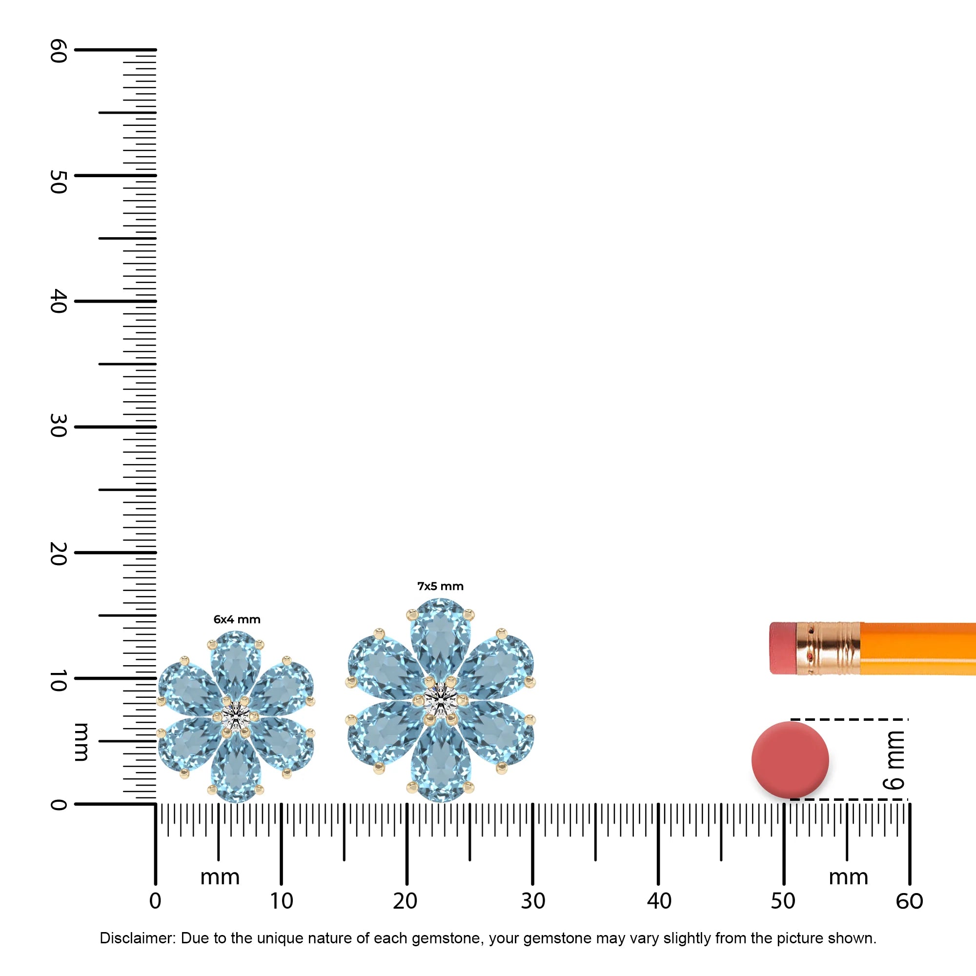 lab grown aquamarine pear solitaire necklaces in yellow gold