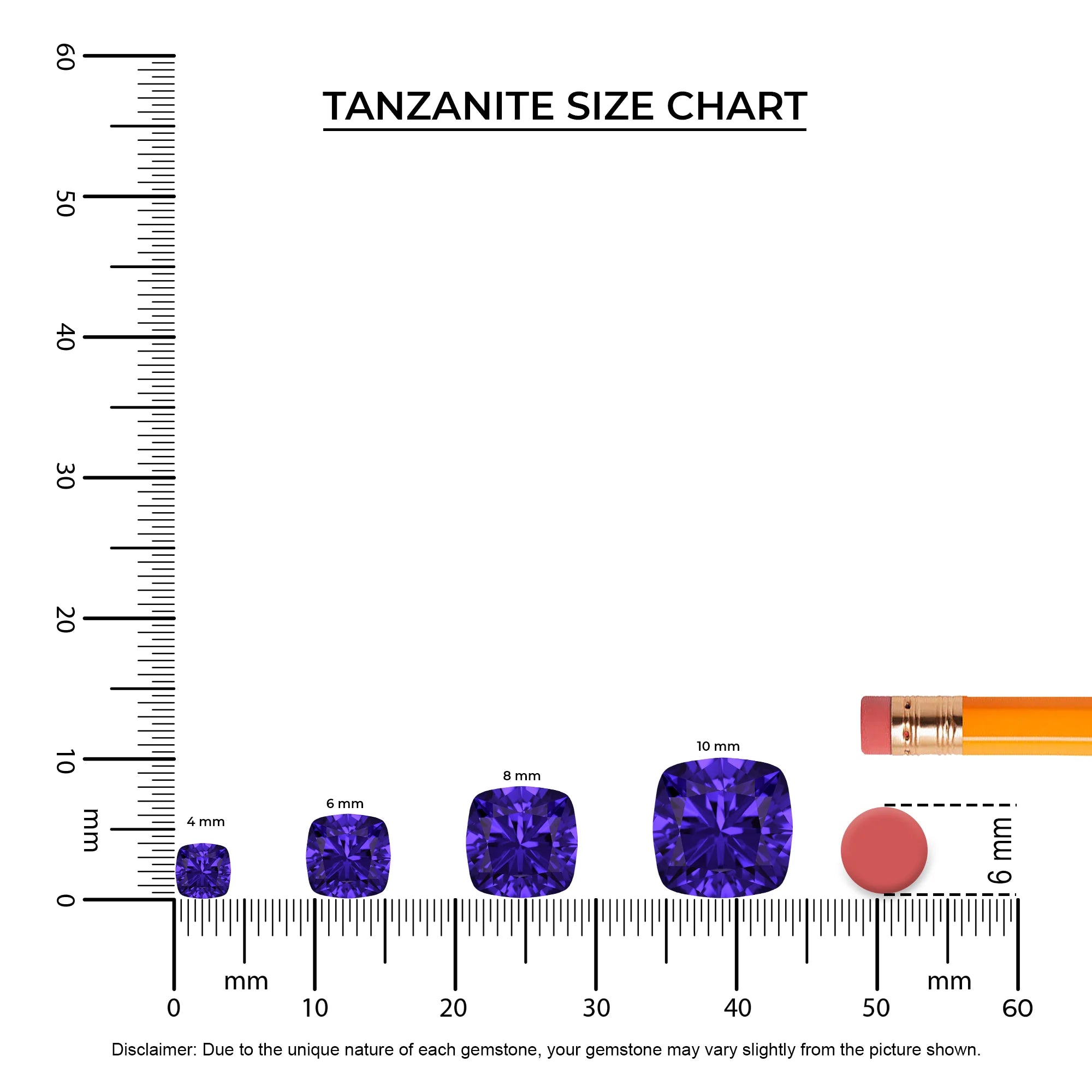 lab grown tanzanite cushion solitaire rings in platinum