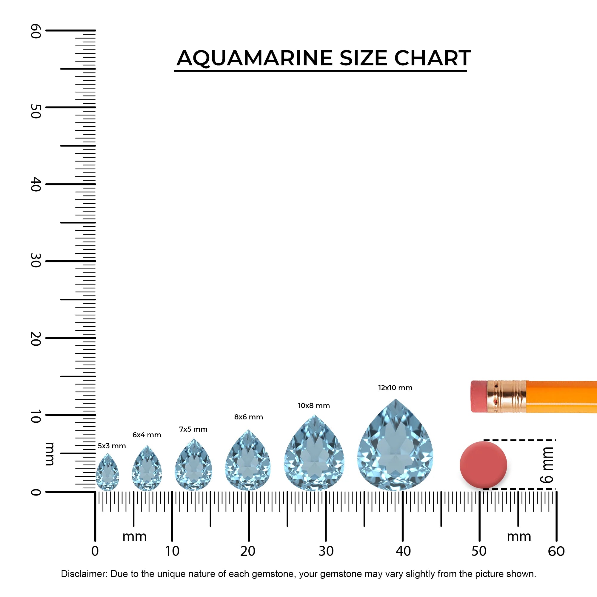 lab grown aquamarine pear solitaire necklaces in white gold