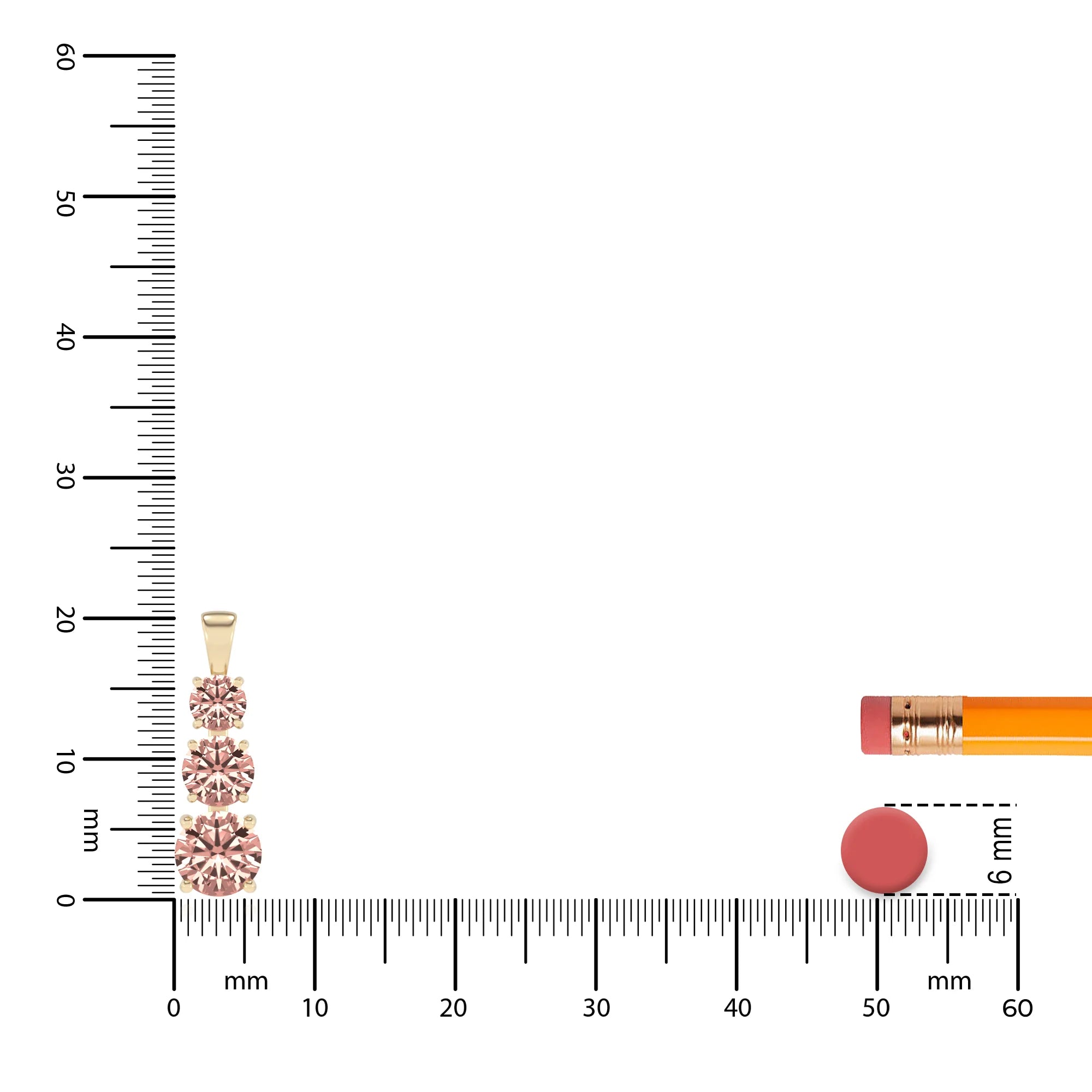 lab grown morganite round bar v-bale necklaces in yellow gold