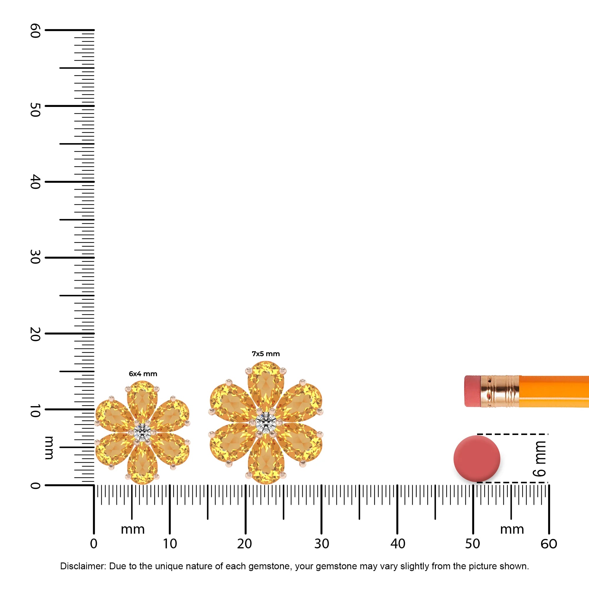 lab grown citrine pear solitaire necklaces in rose gold