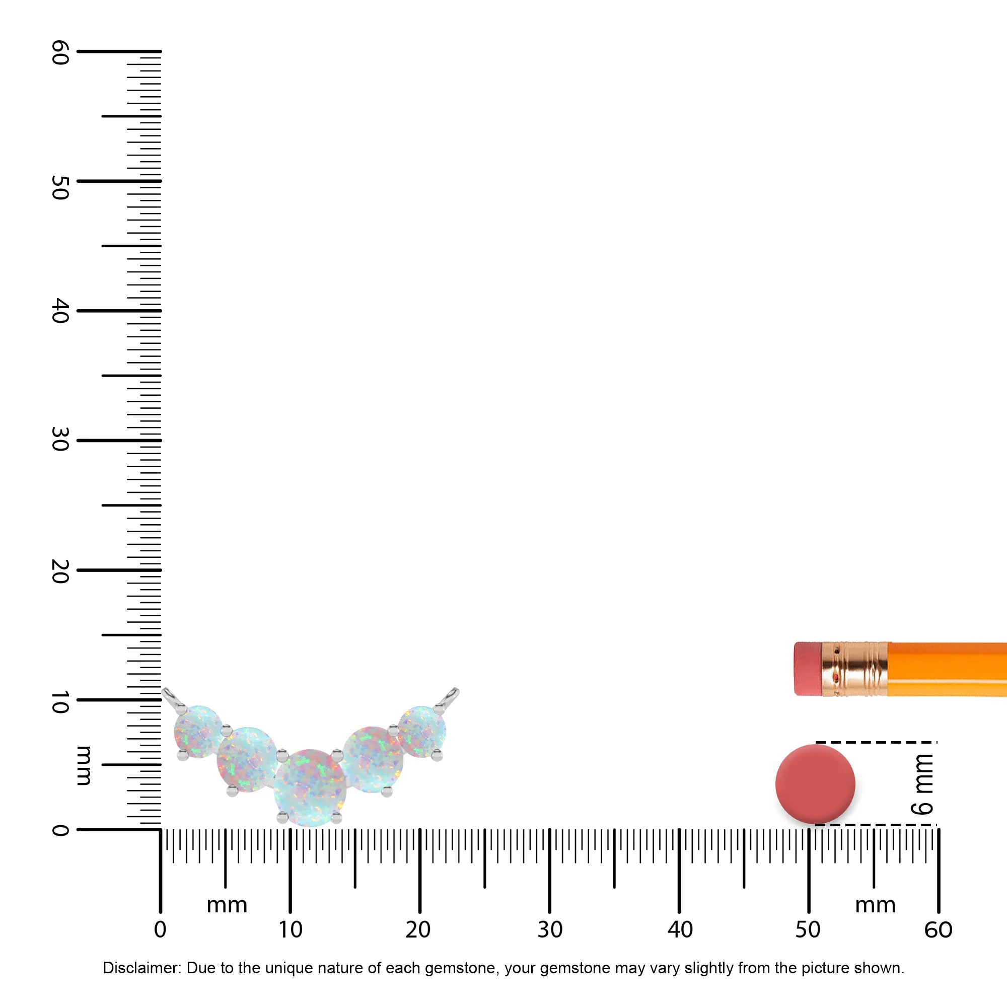 lab grown opal round bar necklaces in sterling silver