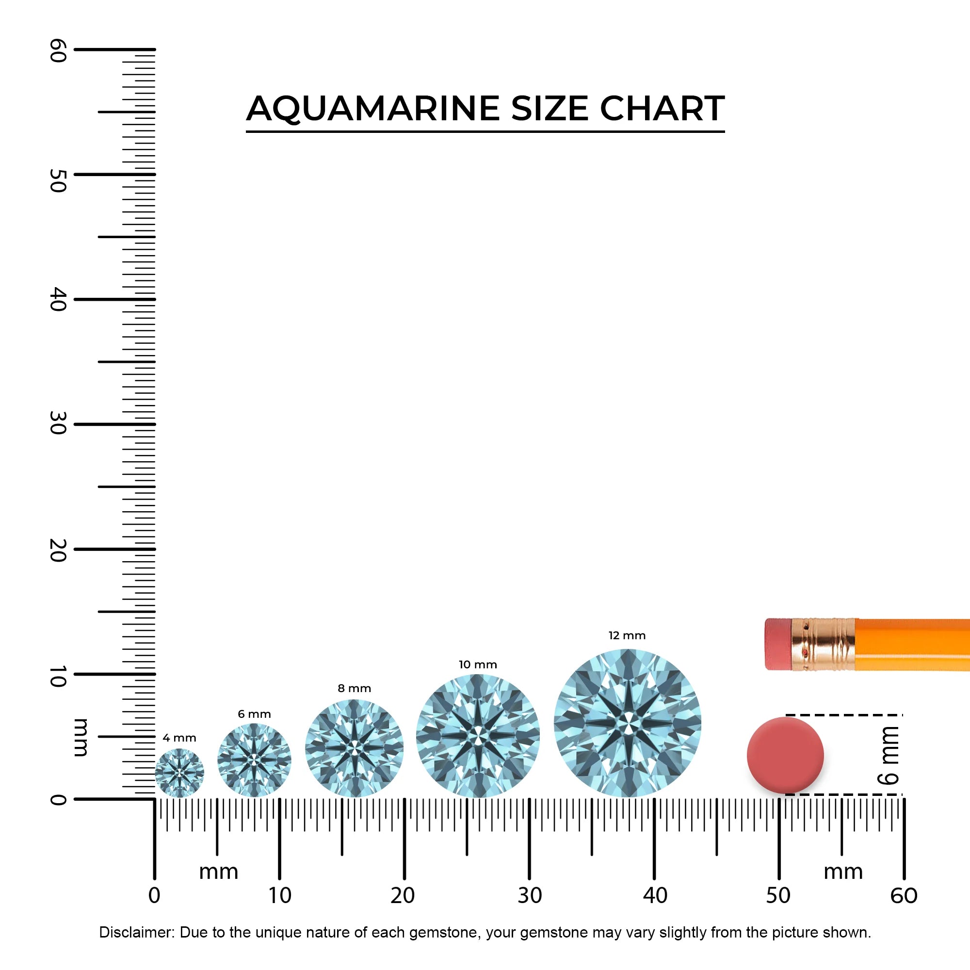 lab grown aquamarine round half eternity solitaire engagement rings in rose gold