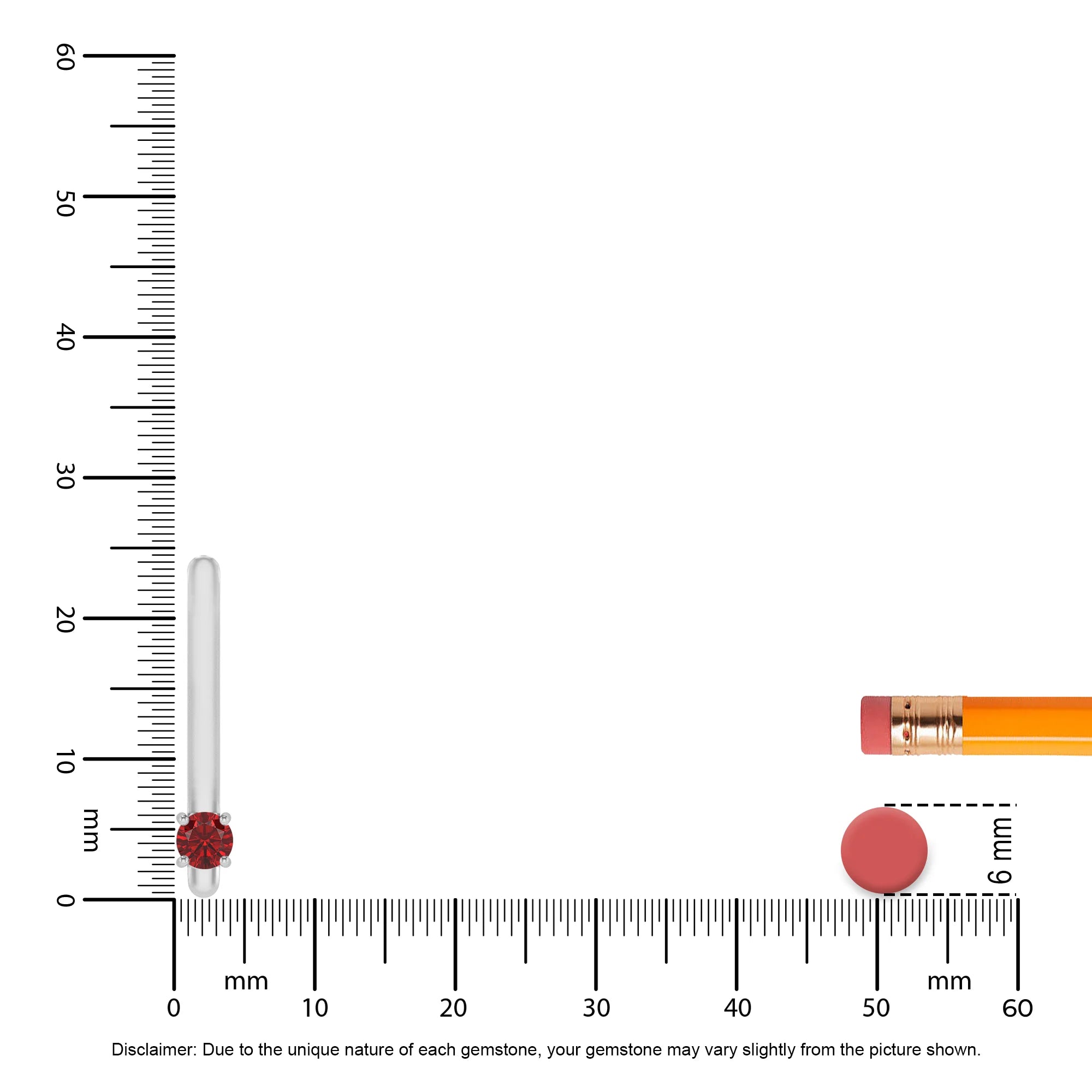 lab grown ruby round bar necklaces in platinum