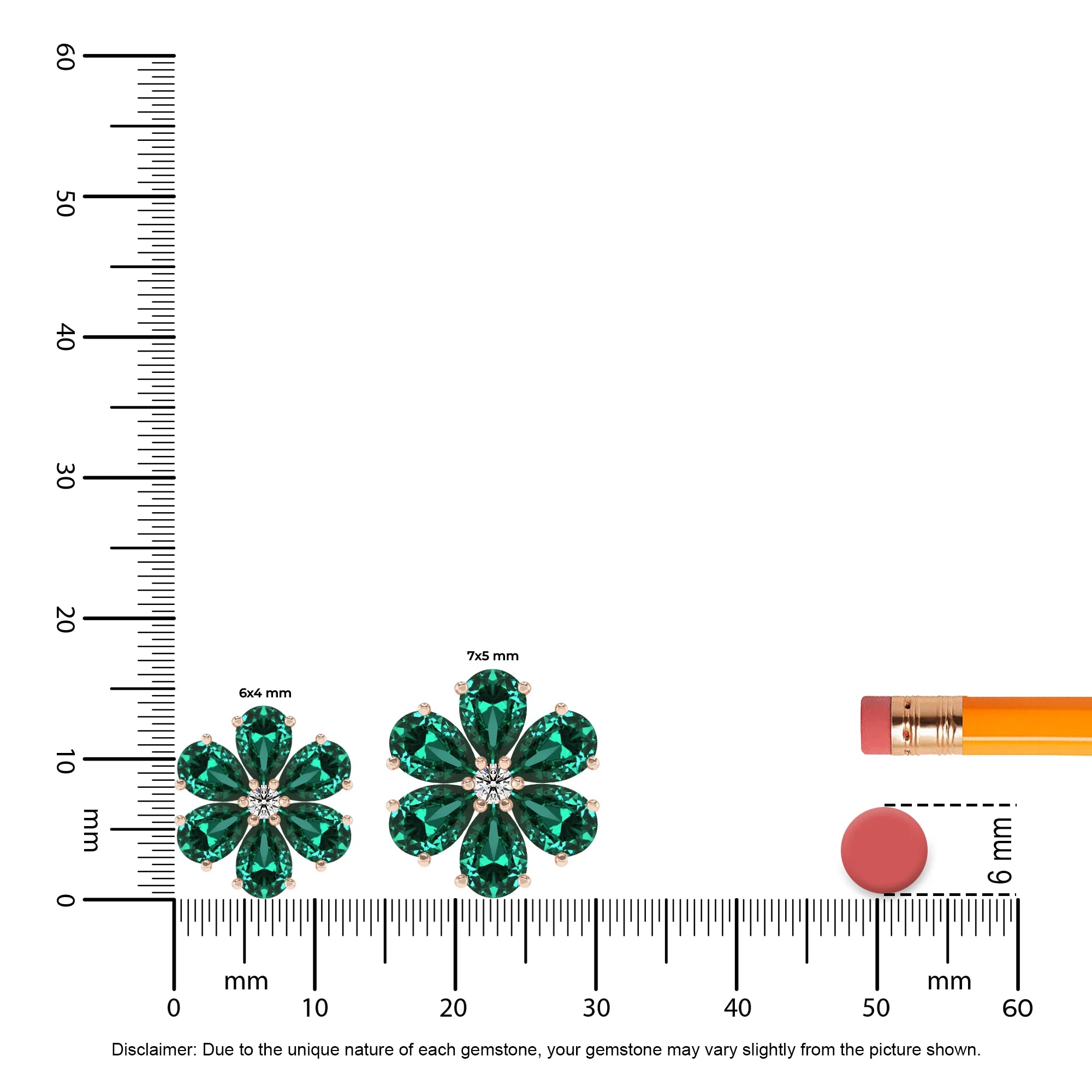 lab grown emerald pear solitaire necklaces in rose gold
