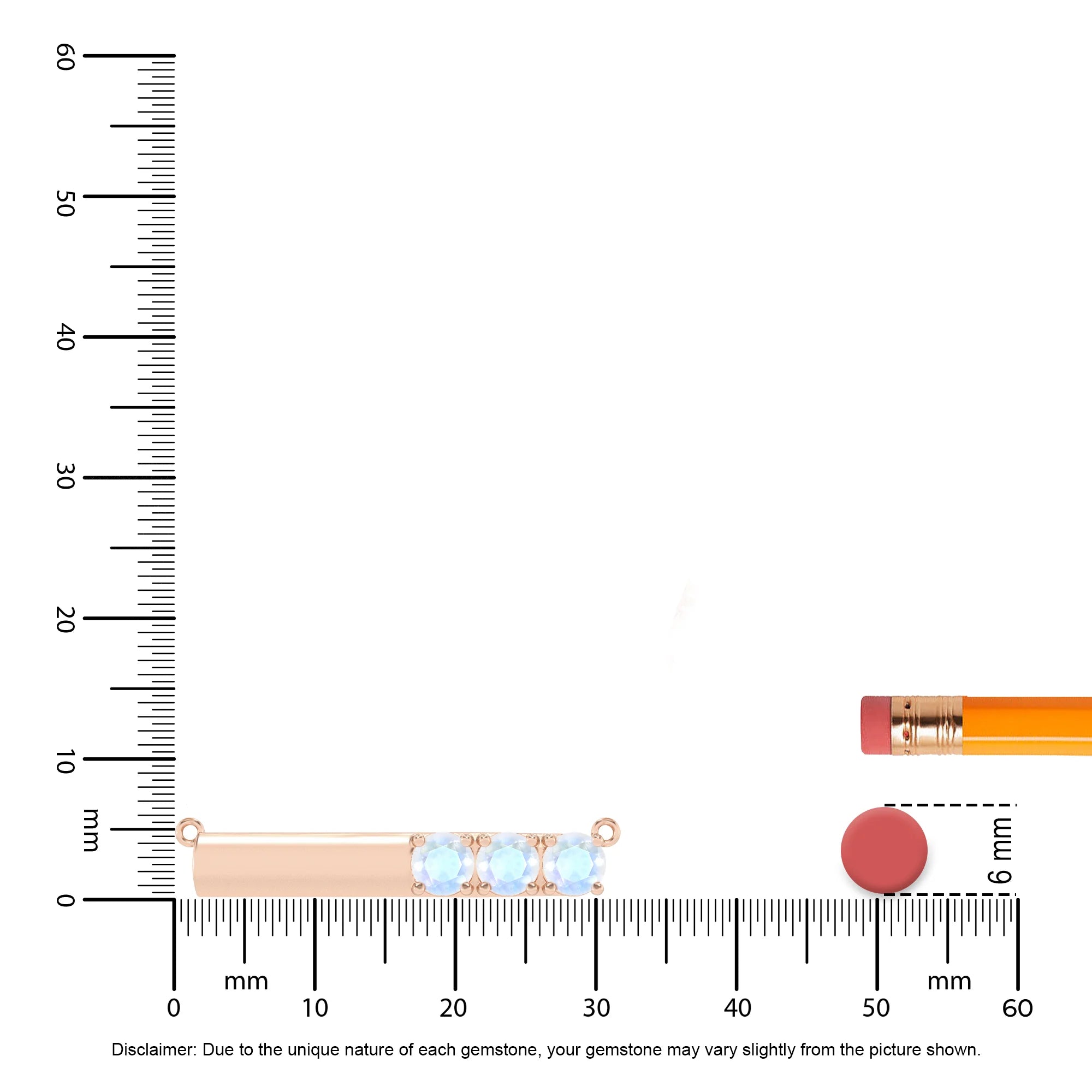 natural rainbow-moonstone round bar v-bale necklaces in rose gold
