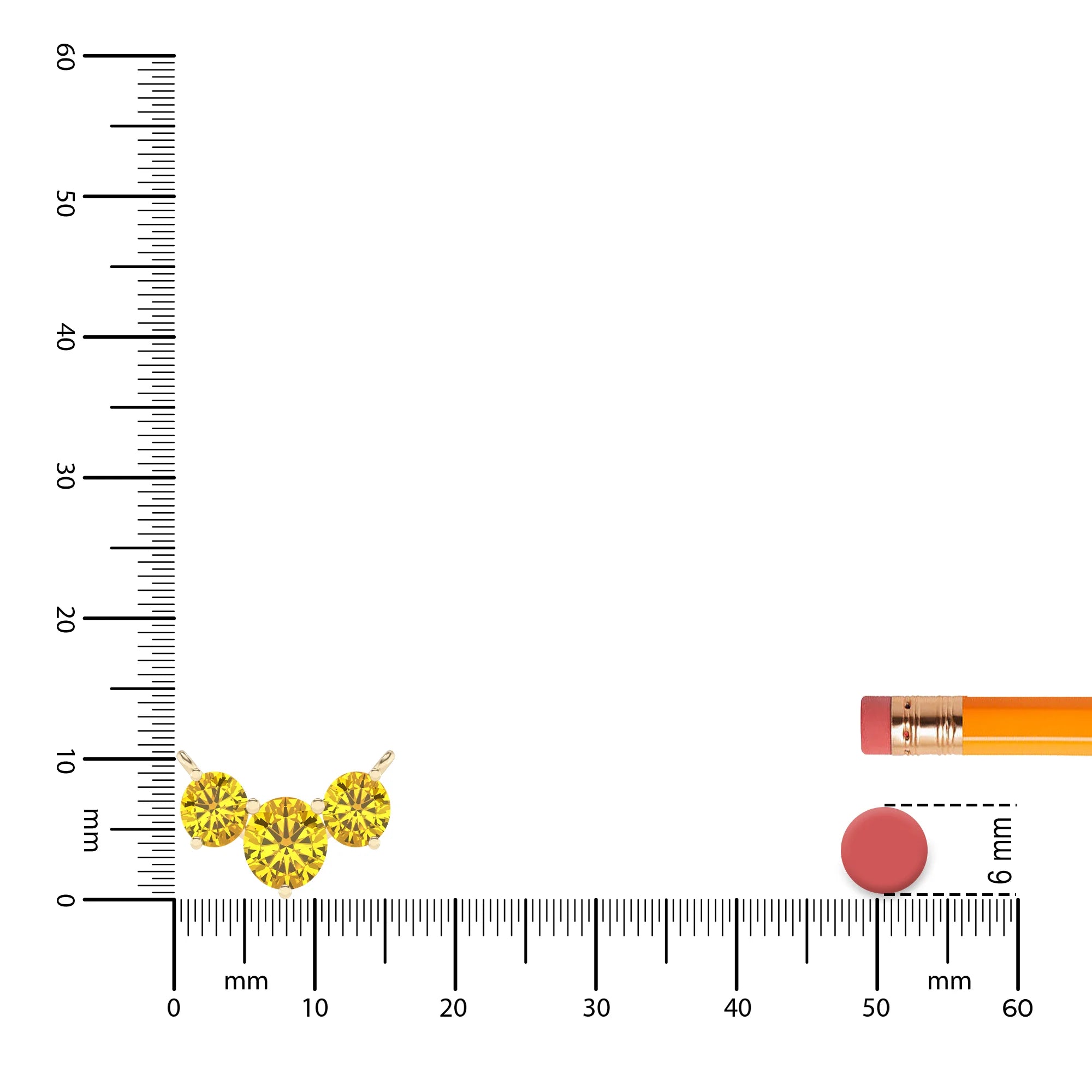 lab grown yellow-sapphire round solitaire v-bale necklaces in yellow gold