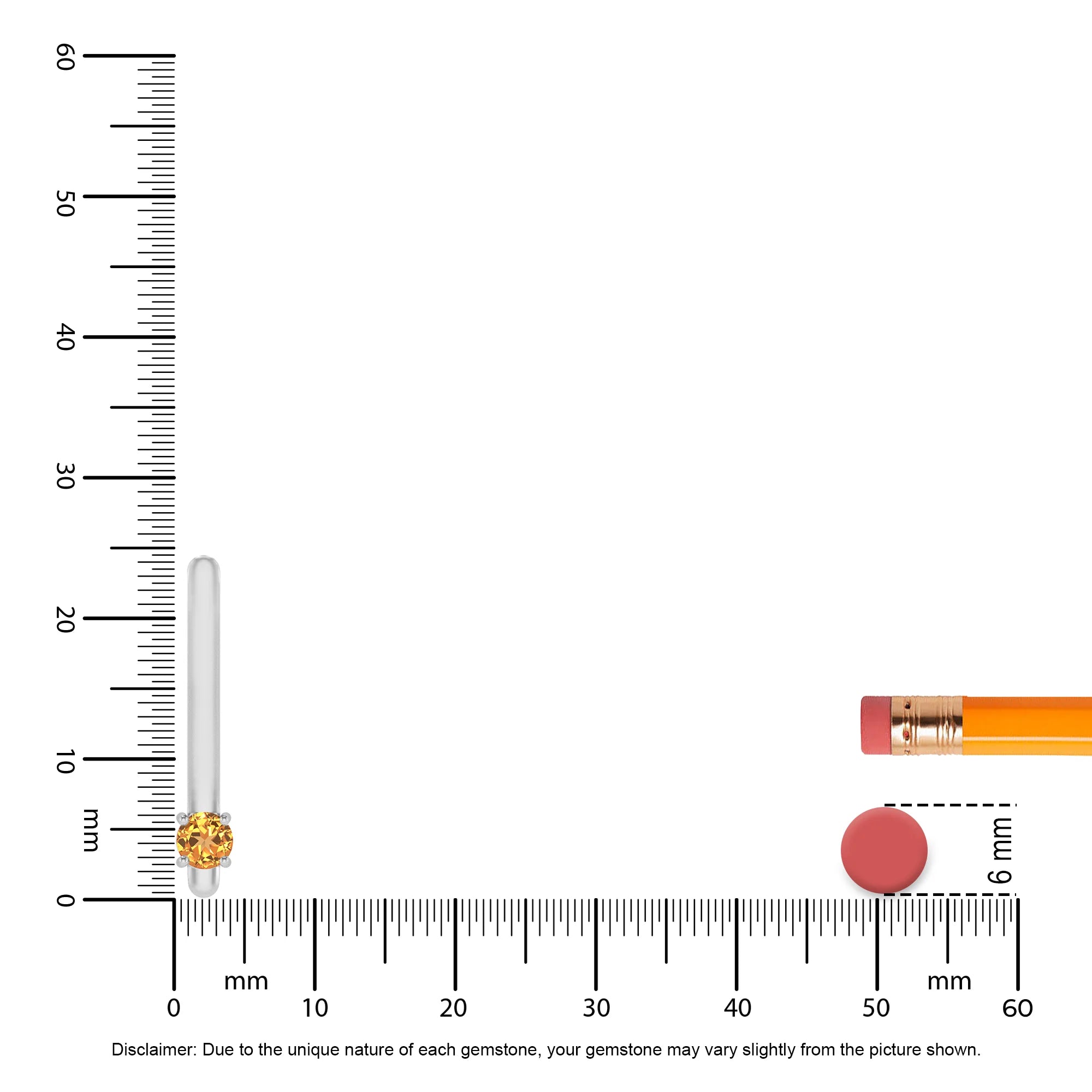 lab grown citrine round bar necklaces in white gold