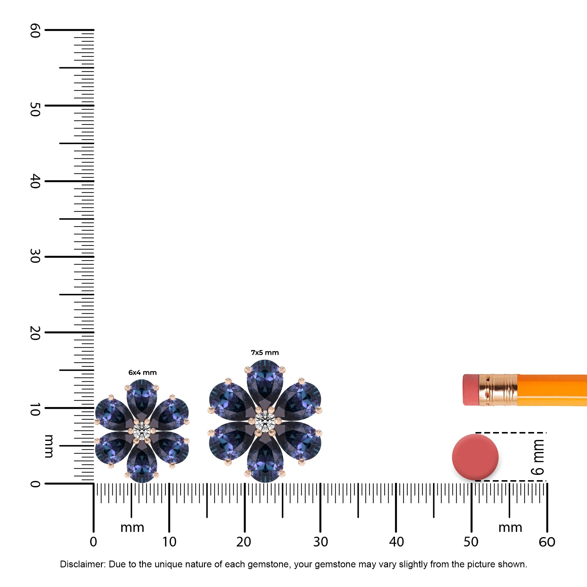 lab grown alexandrite pear solitaire necklaces in rose gold