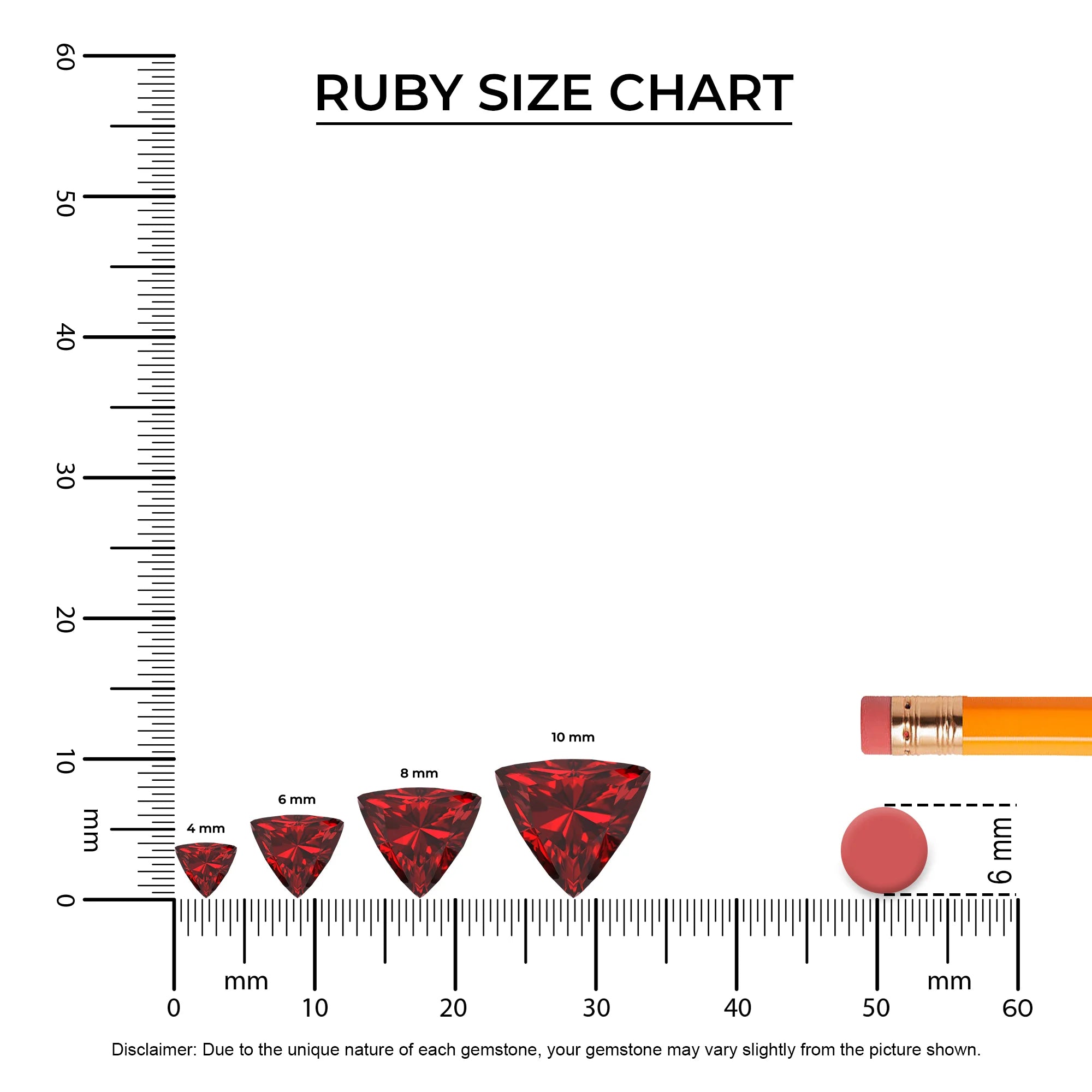 lab grown ruby trillion solitaire necklaces in sterling silver