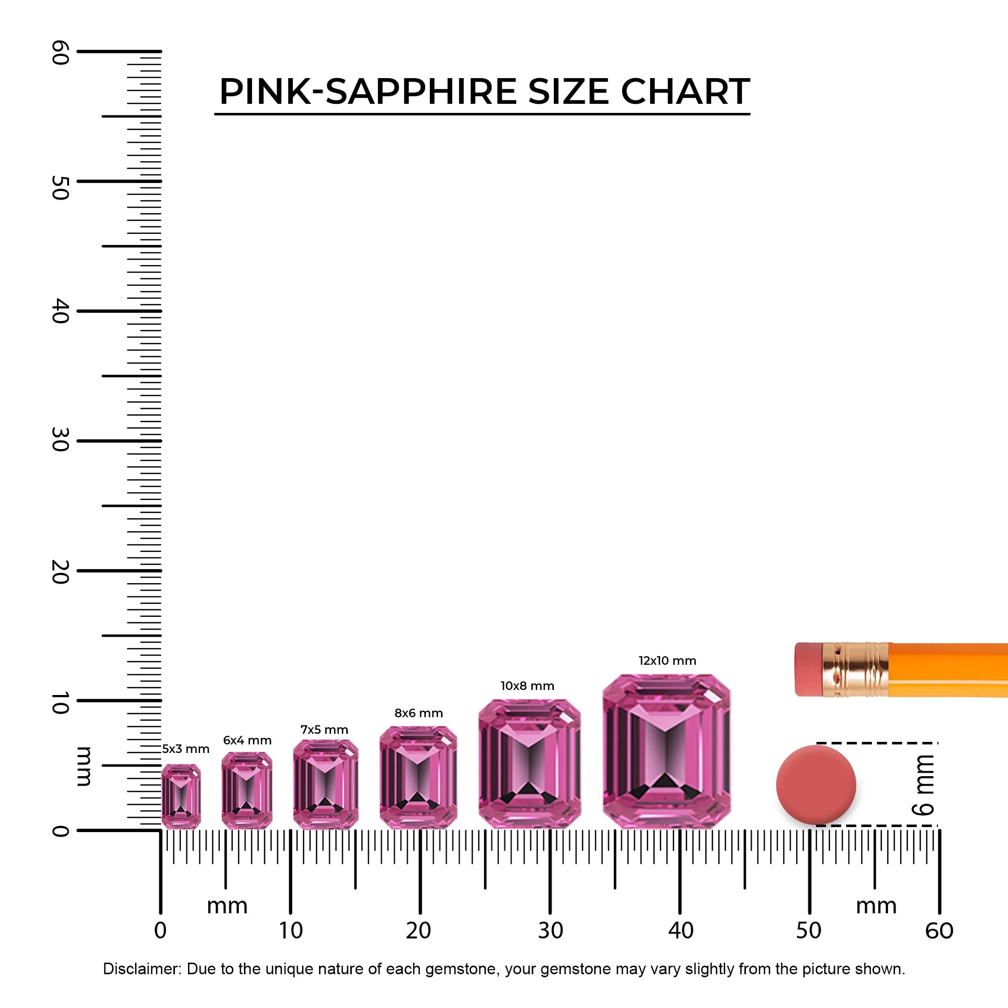 lab grown pink sapphire emerald cut drop earrings in rose gold