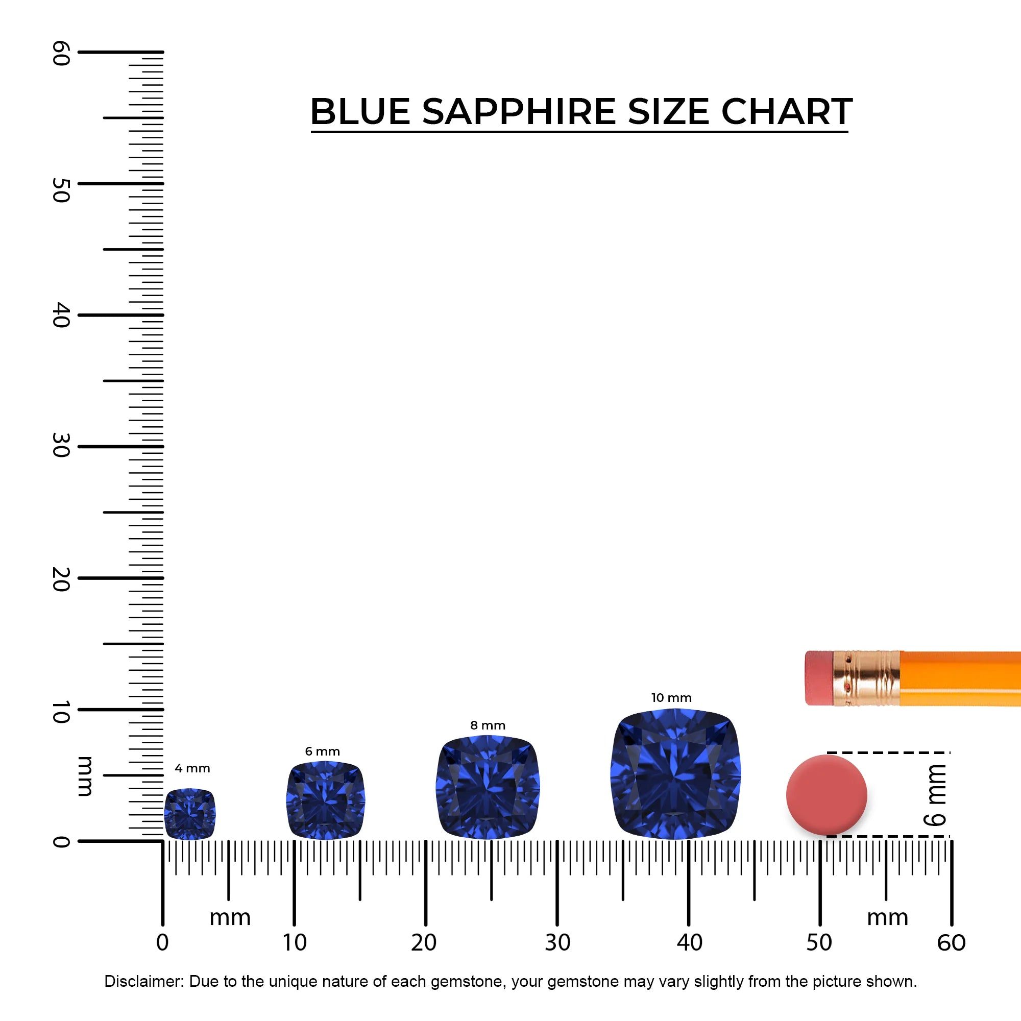 lab grown blue sapphire cushion solitaire necklaces in yellow gold