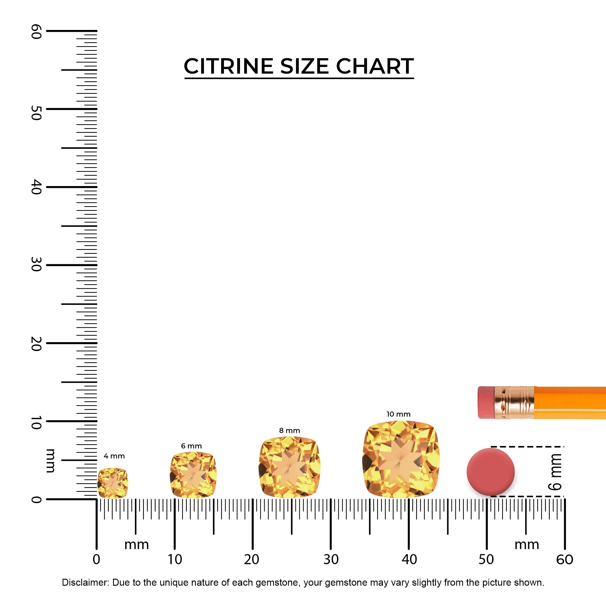 lab grown citrine cushion stud earrings in sterling silver