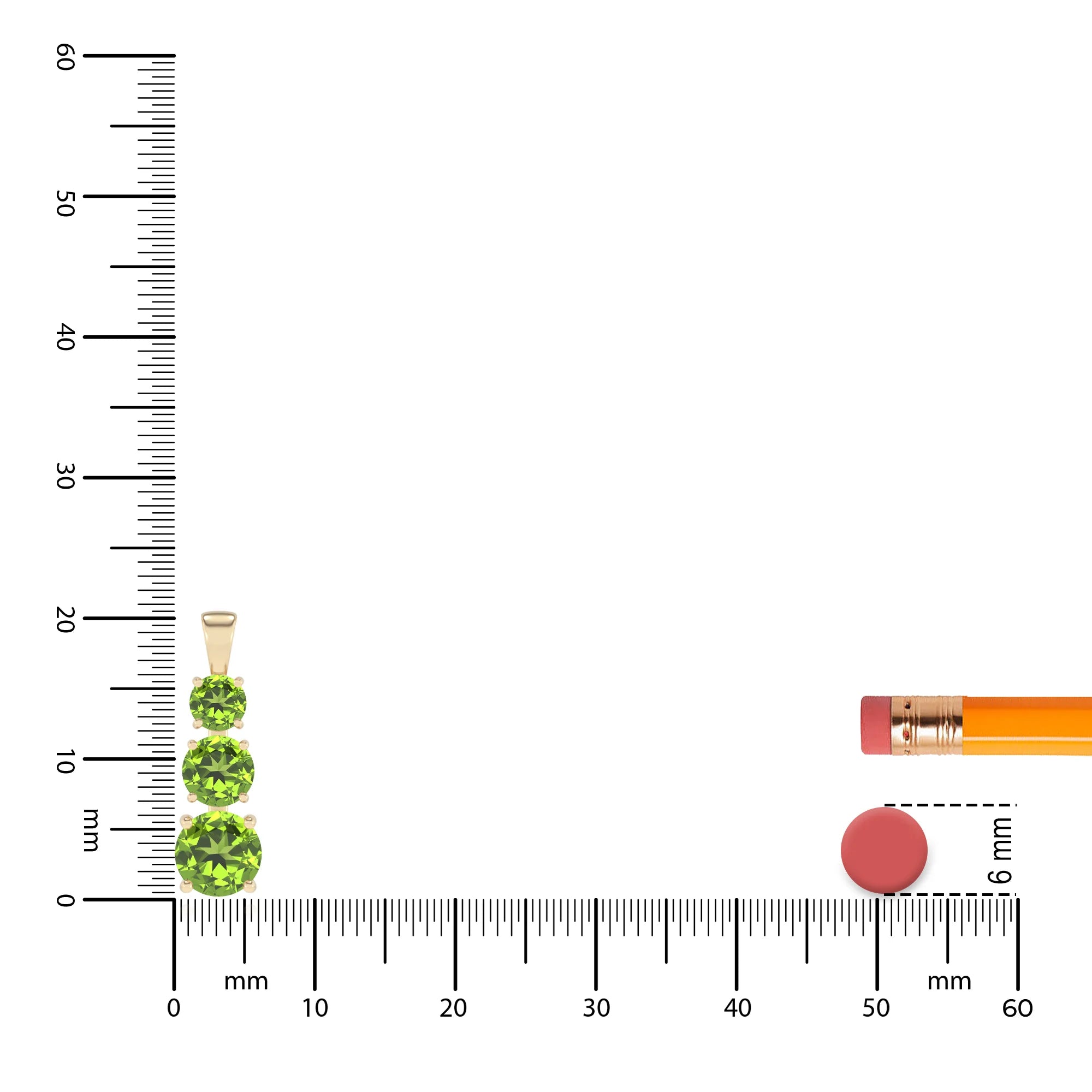 natural peridot round bar v-bale necklaces in yellow gold