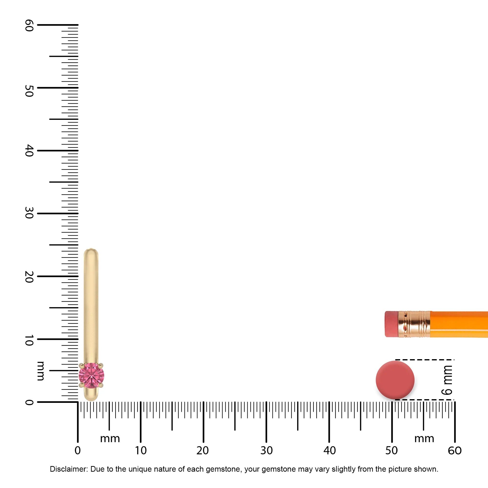 lab grown pink-tourmaline round bar necklaces in yellow gold