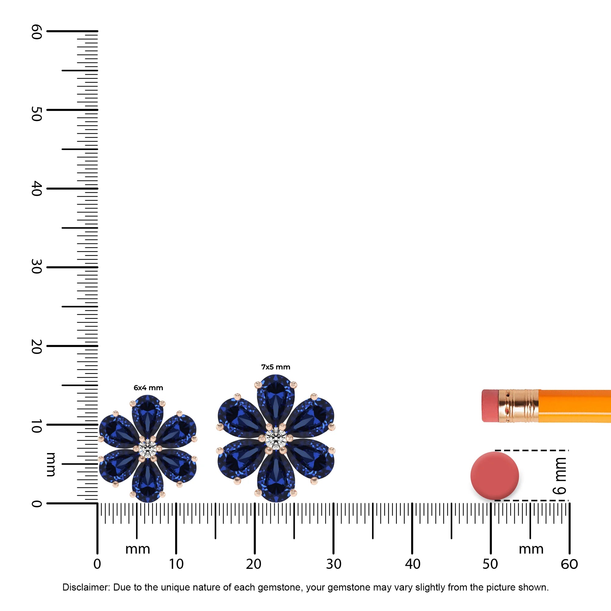 lab grown blue-sapphire pear solitaire necklaces in rose gold