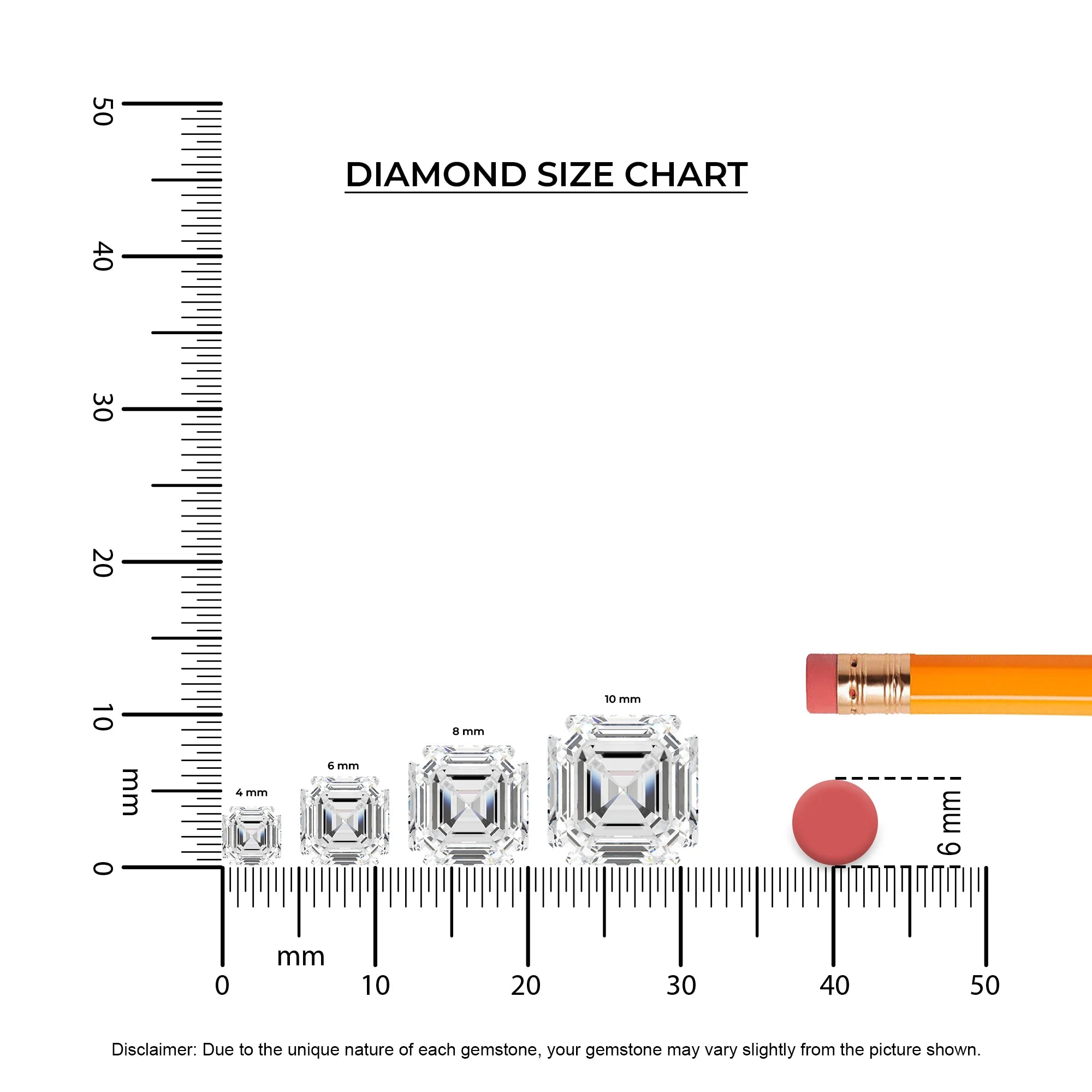 lab grown moissanite asscher half eternity solitaire engagement rings in rose gold