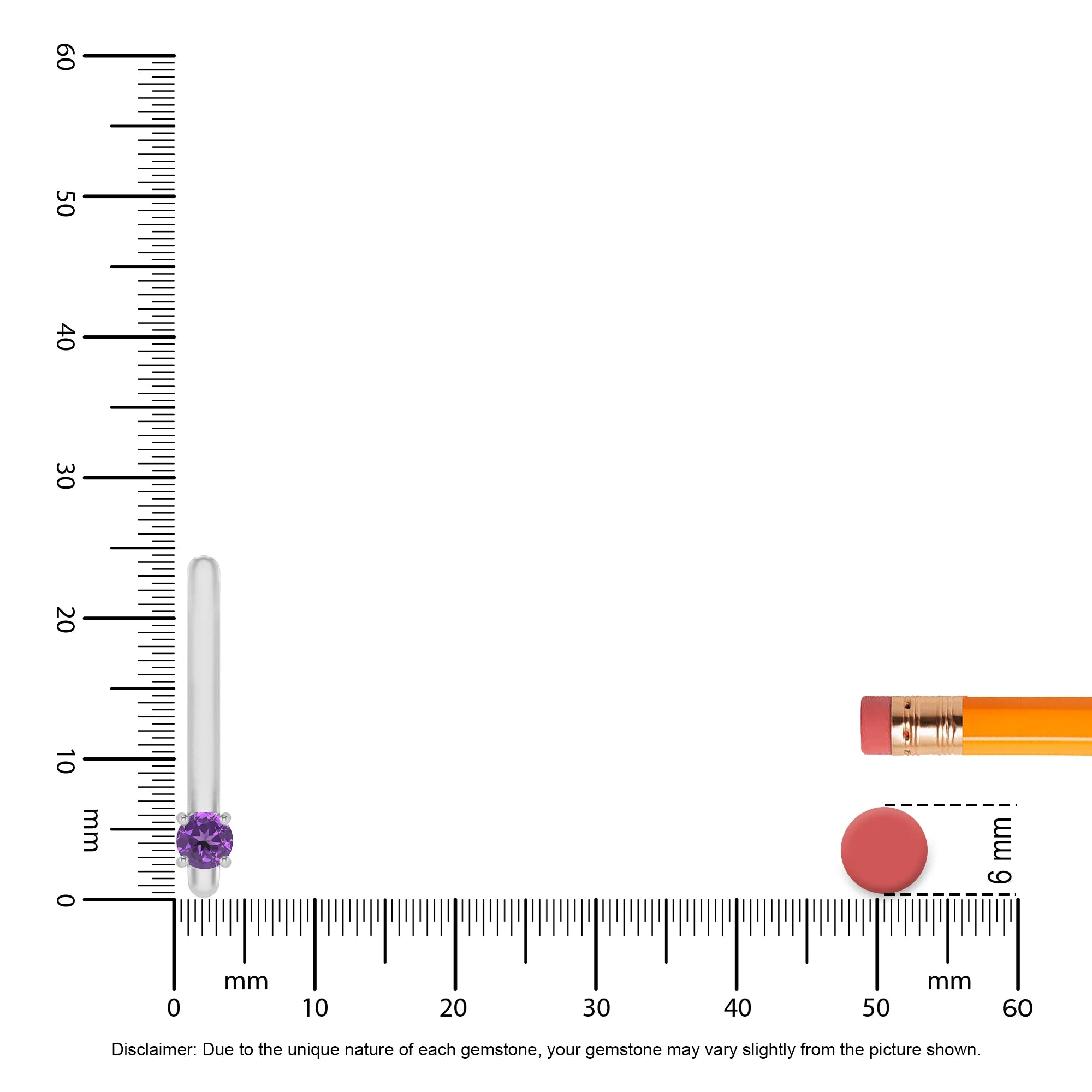 lab grown amethyst round bar necklaces in platinum
