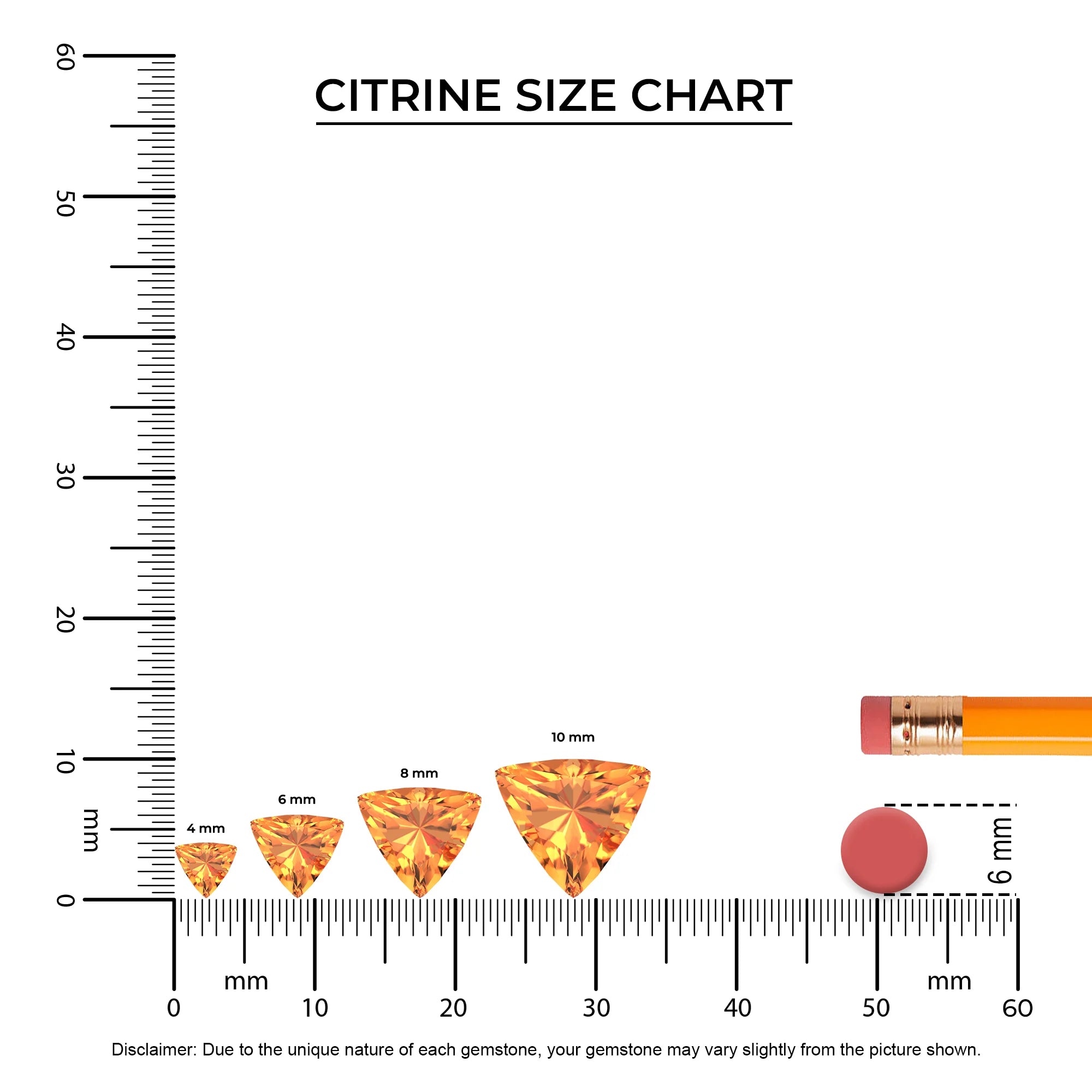 lab grown citrine trillion solitaire necklaces in platinum