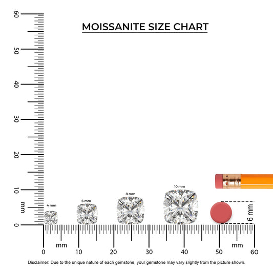 lab grown moissanite cushion solitaire necklaces in platinum