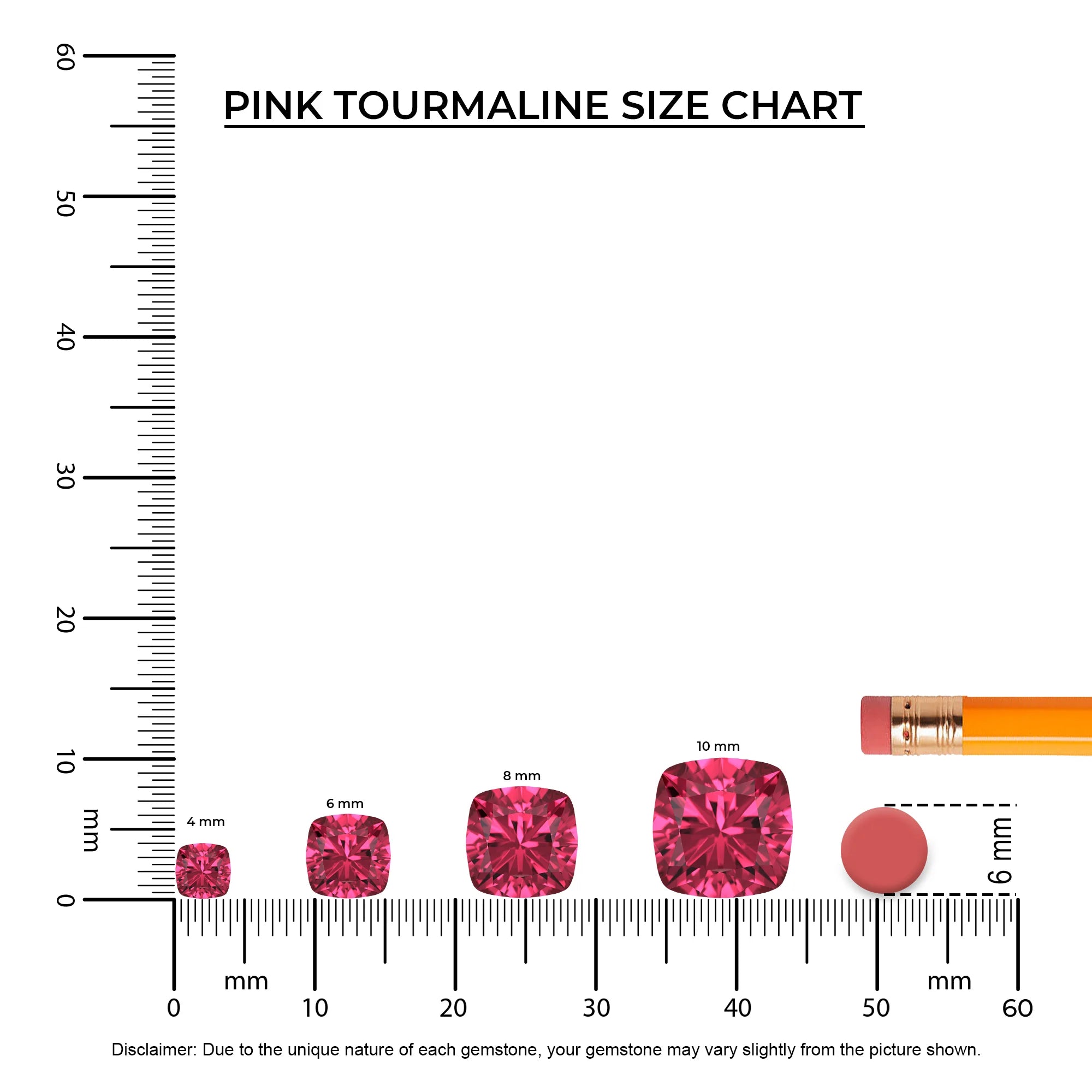 lab grown pink tourmaline cushion stud earrings in white gold