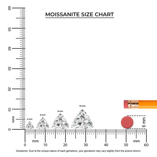 lab grown moissanite trillion solitaire necklaces in platinum