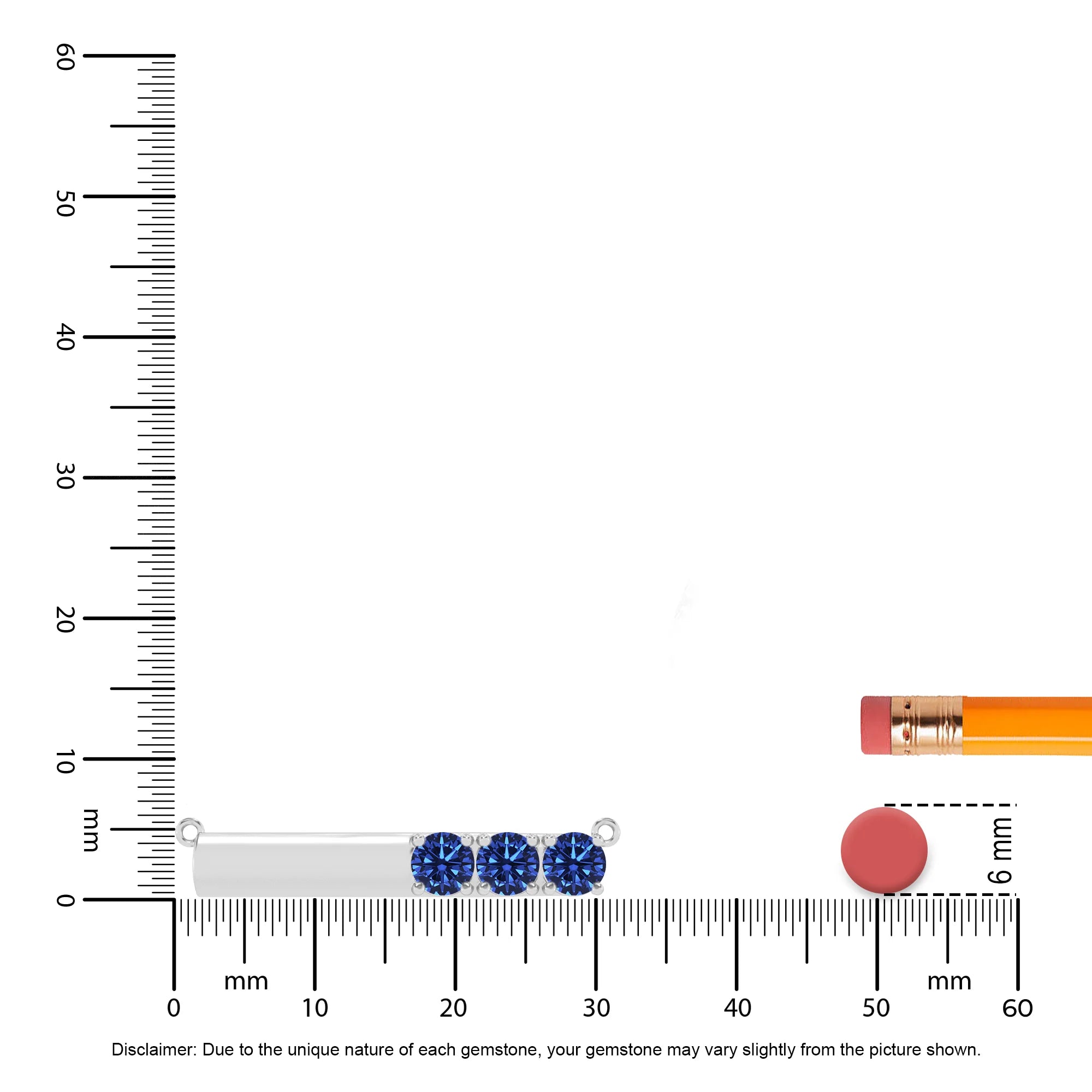 lab grown blue-sapphire round bar v-bale necklaces in platinum