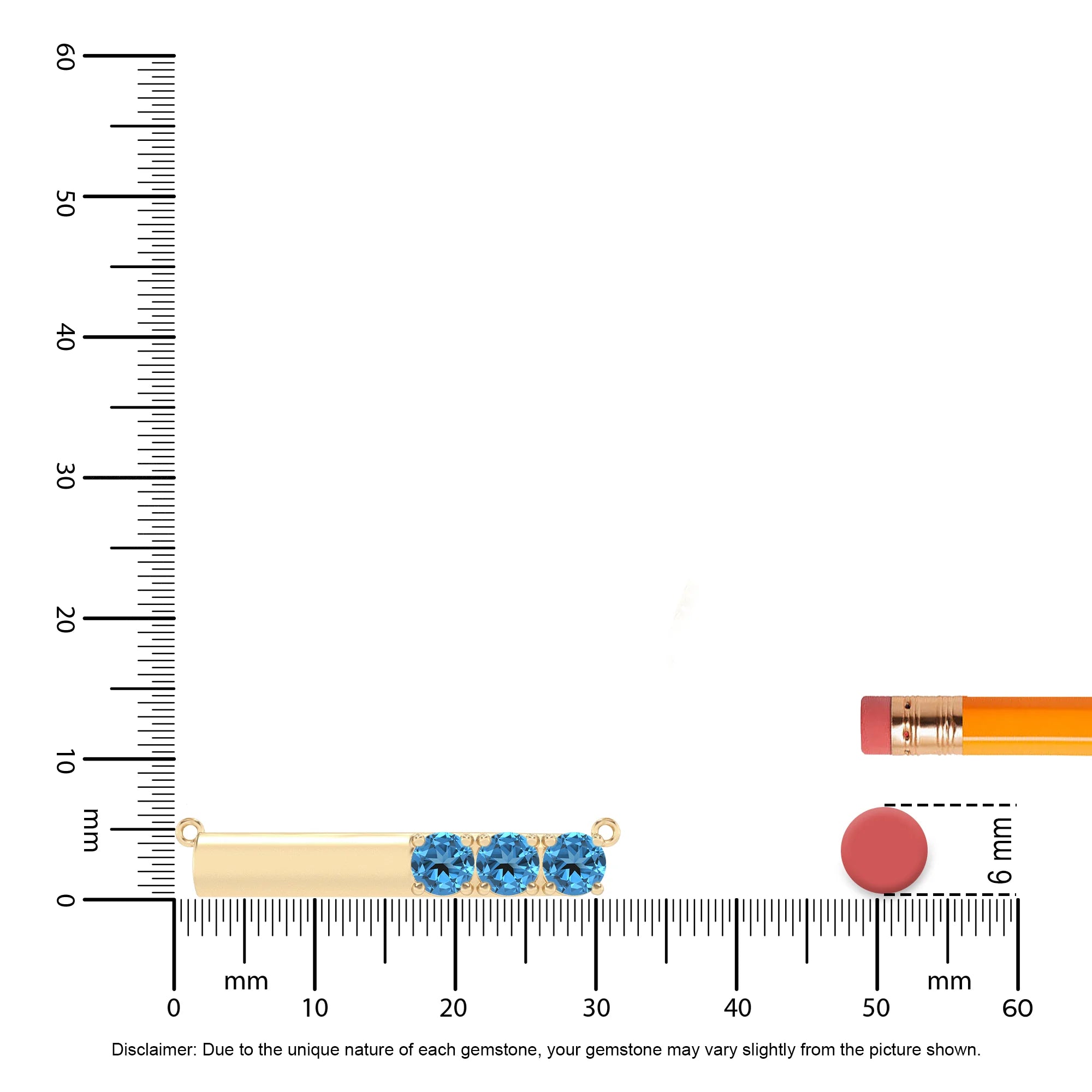 natural swiss-blue-topaz round bar v-bale necklaces in yellow gold